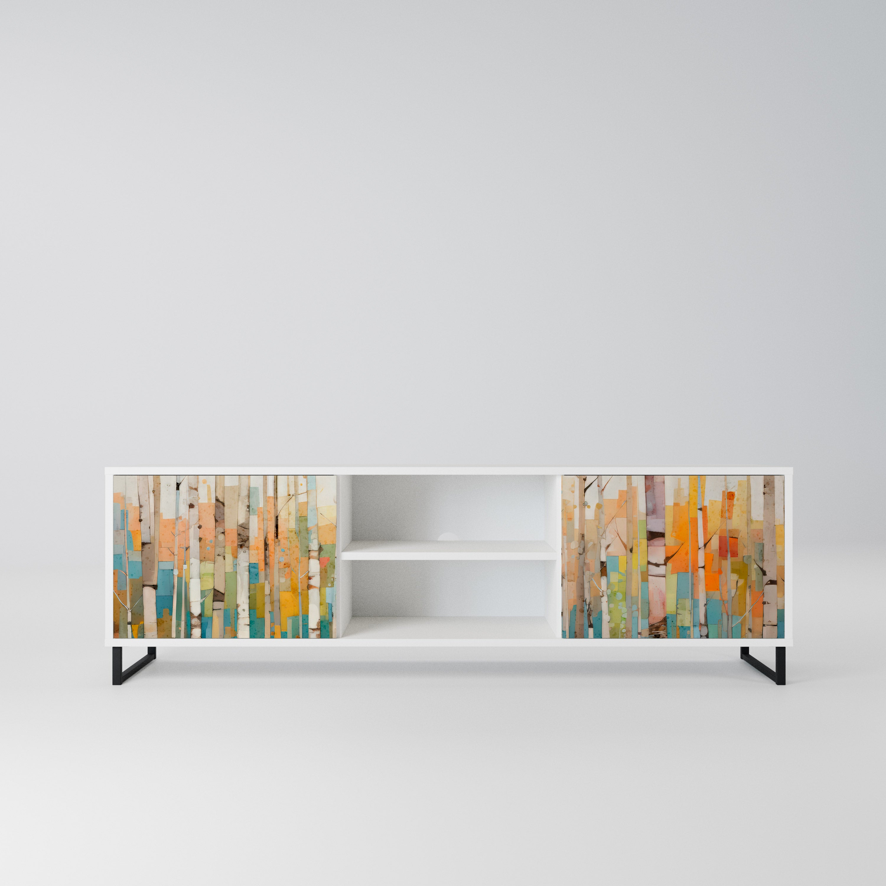 BIRCH KALEIDOSCOPE Szafka RTV 2-drzwiowa korpus Biały
