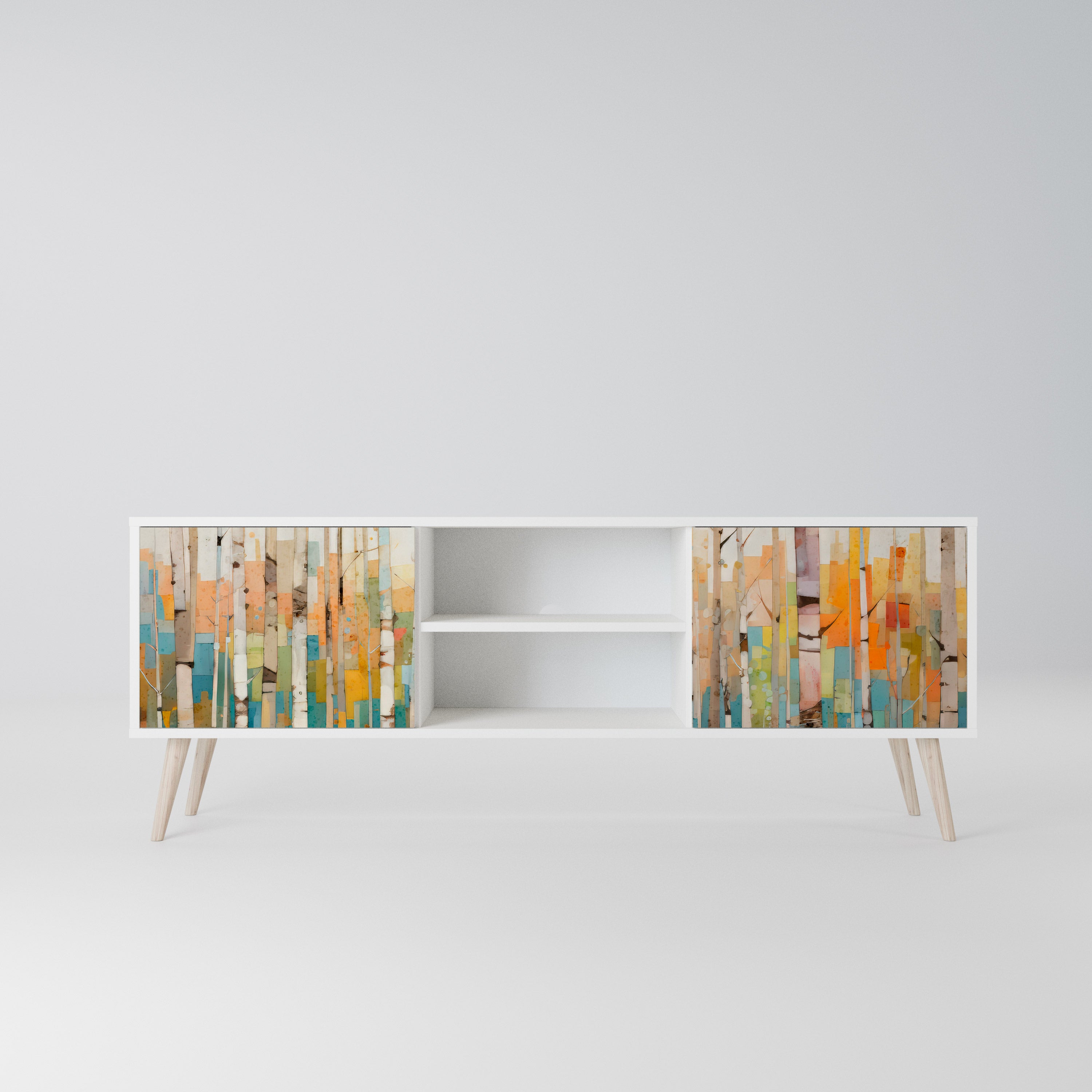 BIRCH KALEIDOSCOPE Szafka RTV 2-drzwiowa korpus Biały