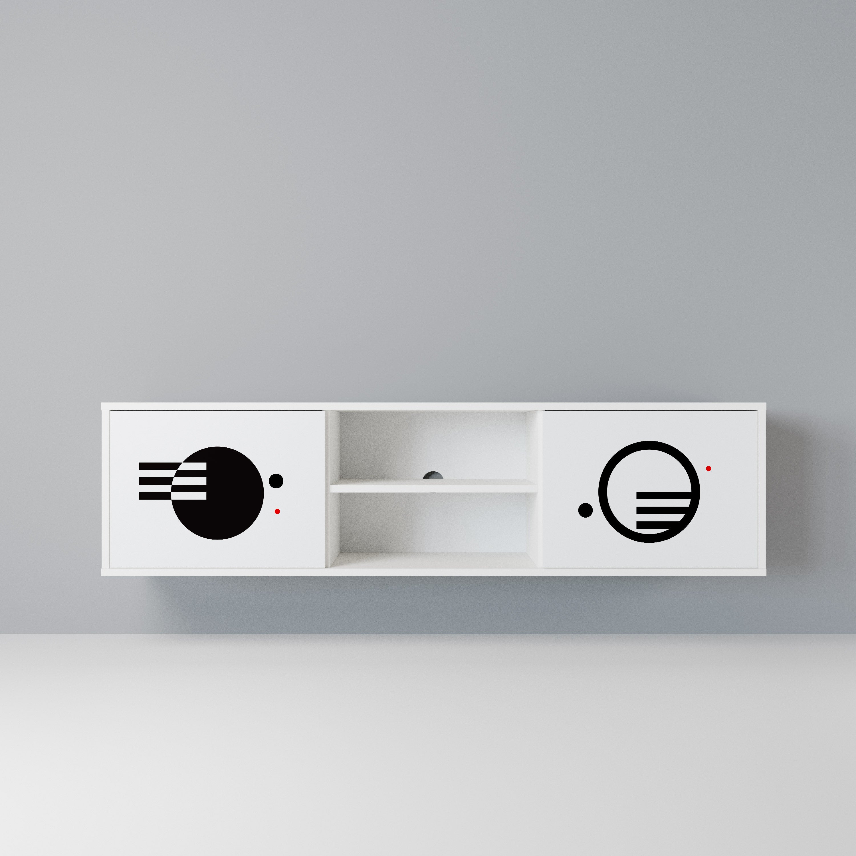 BLACK AND WHITE COMBINATION Szafka RTV 2-drzwiowa korpus Biały