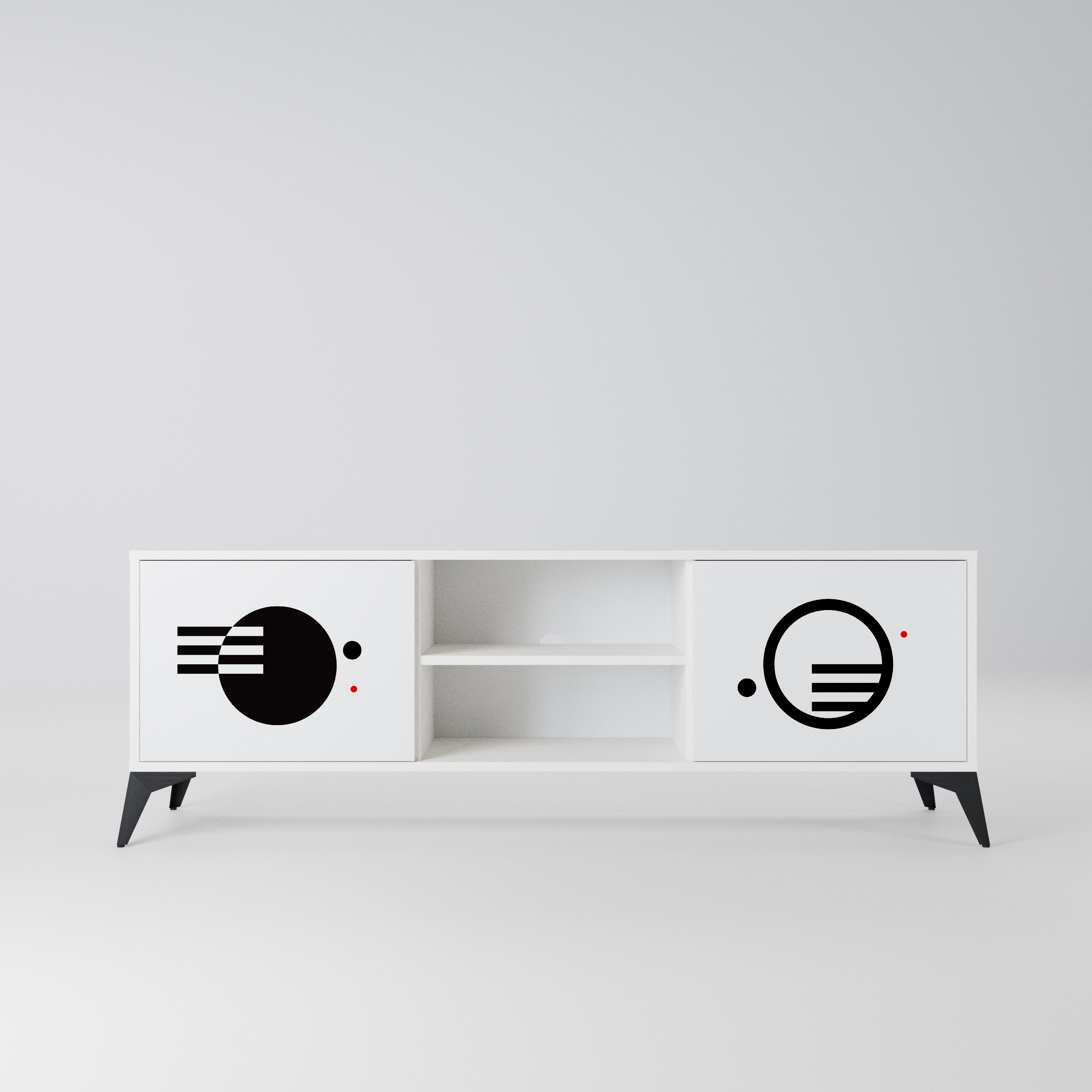 BLACK AND WHITE COMBINATION Szafka RTV 2-drzwiowa korpus Biały