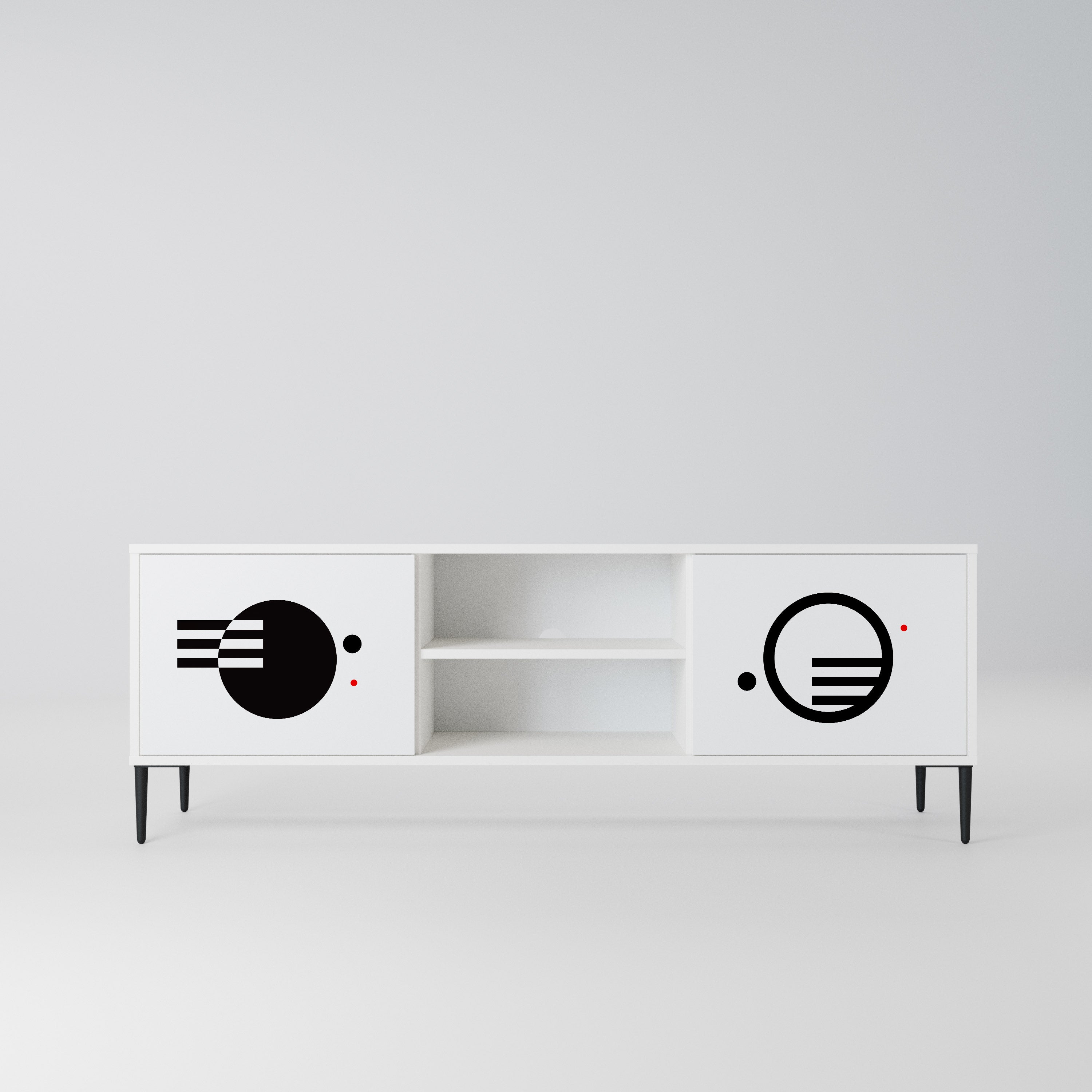 BLACK AND WHITE COMBINATION Szafka RTV 2-drzwiowa korpus Biały