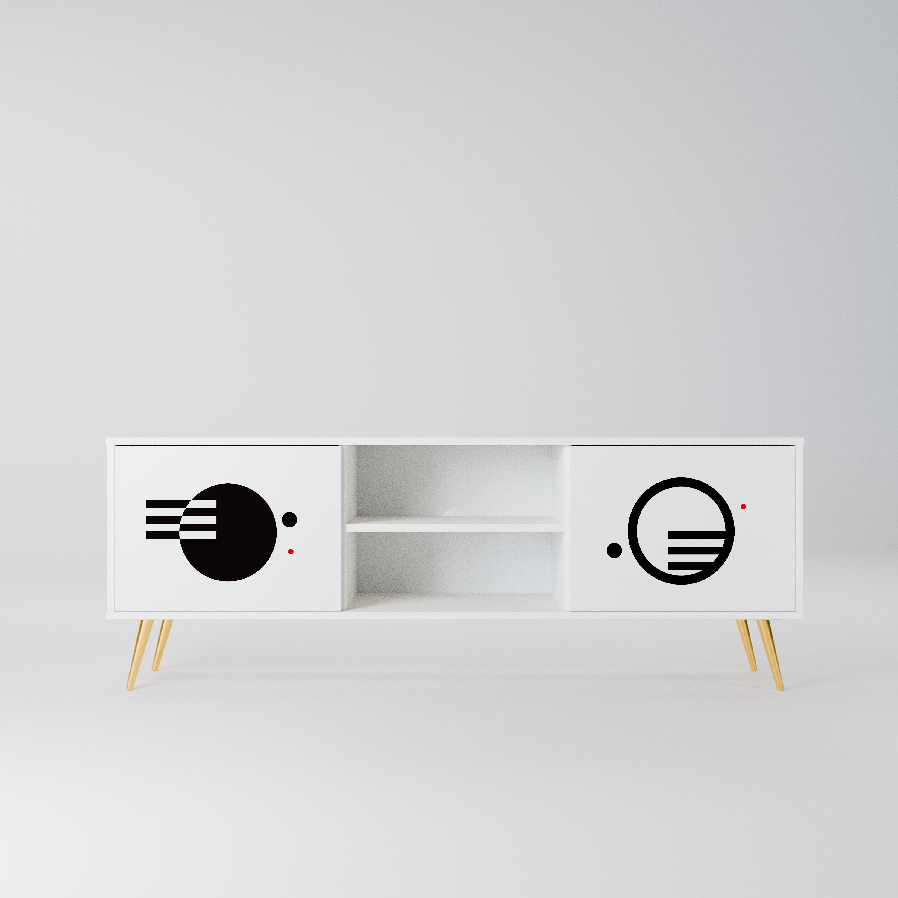 BLACK AND WHITE COMBINATION Szafka RTV 2-drzwiowa korpus Biały