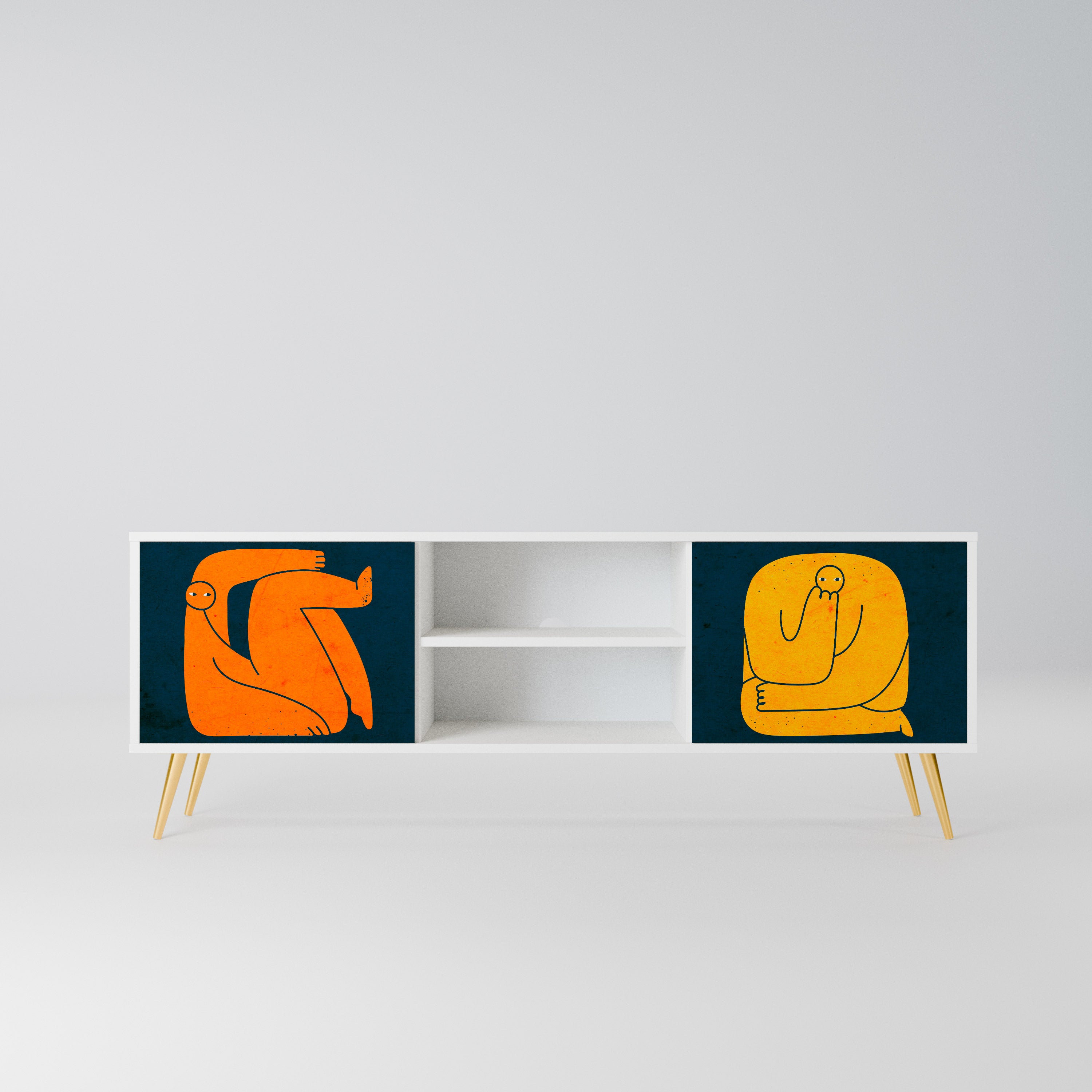 TOGETHER BUT SEPARATELY Szafka RTV 2-drzwiowa korpus Biały