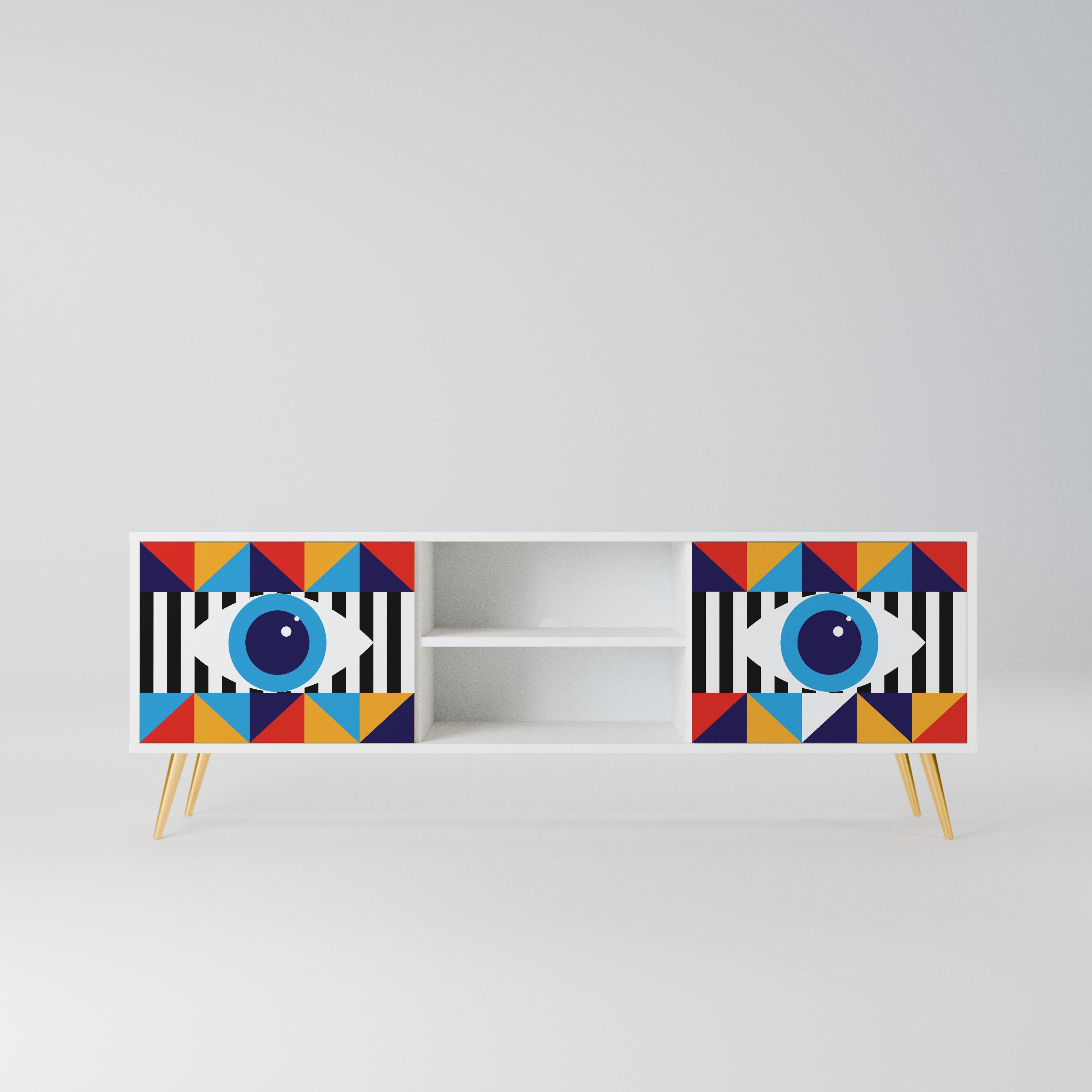ABSTRACTION AND GEOMETRY Szafka RTV 2-drzwiowa korpus Biały
