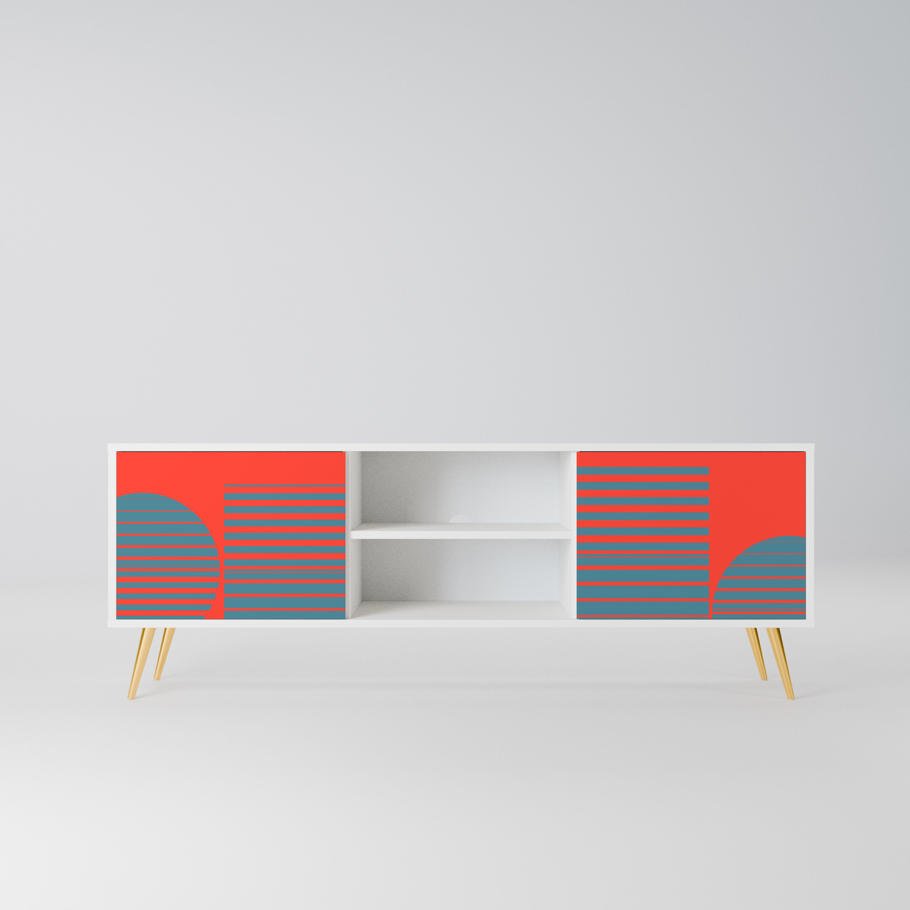 RISING GEOMETRY STARS Szafka RTV 2-drzwiowa korpus Biały