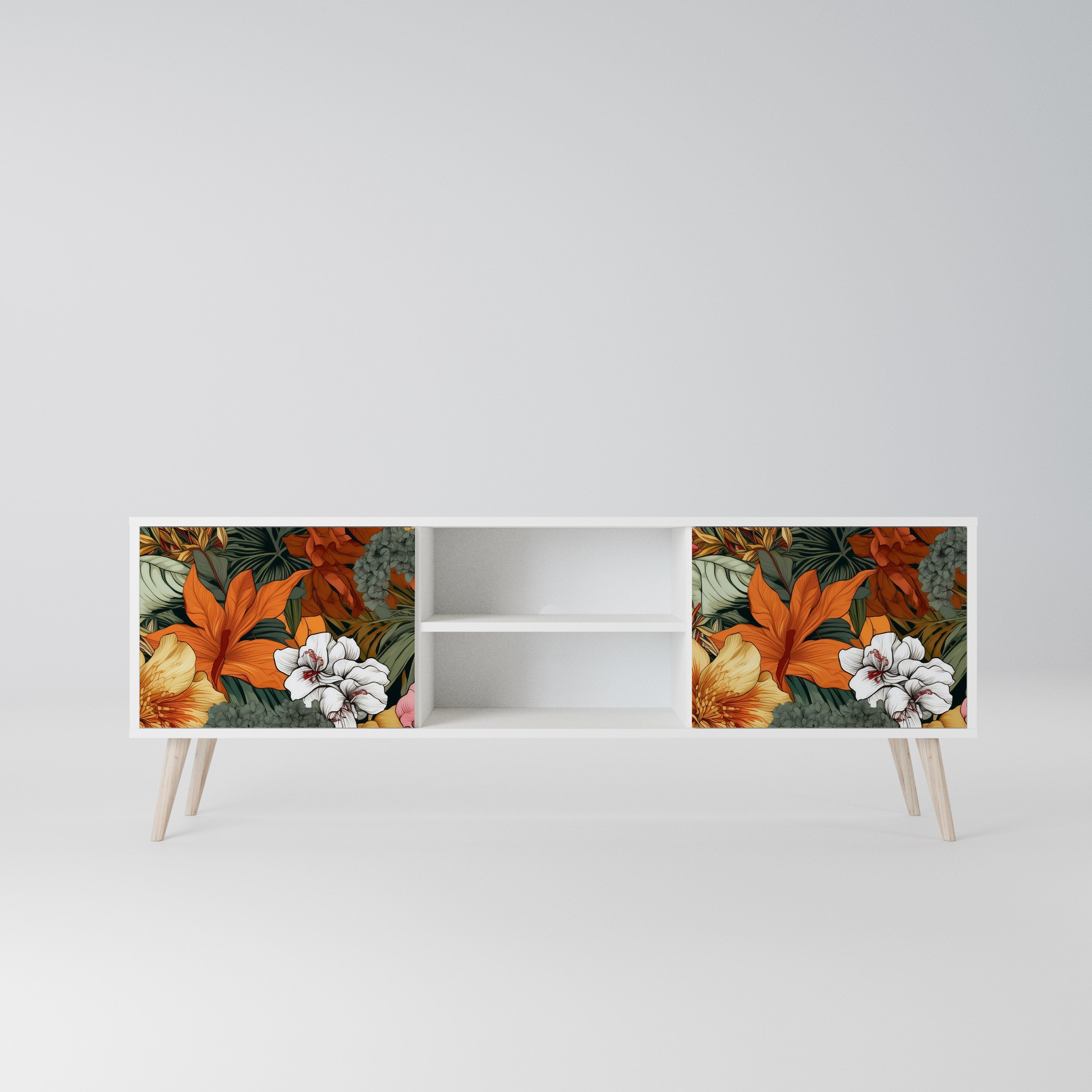 RADIANT FLORA Szafka RTV 2-drzwiowa korpus Biały