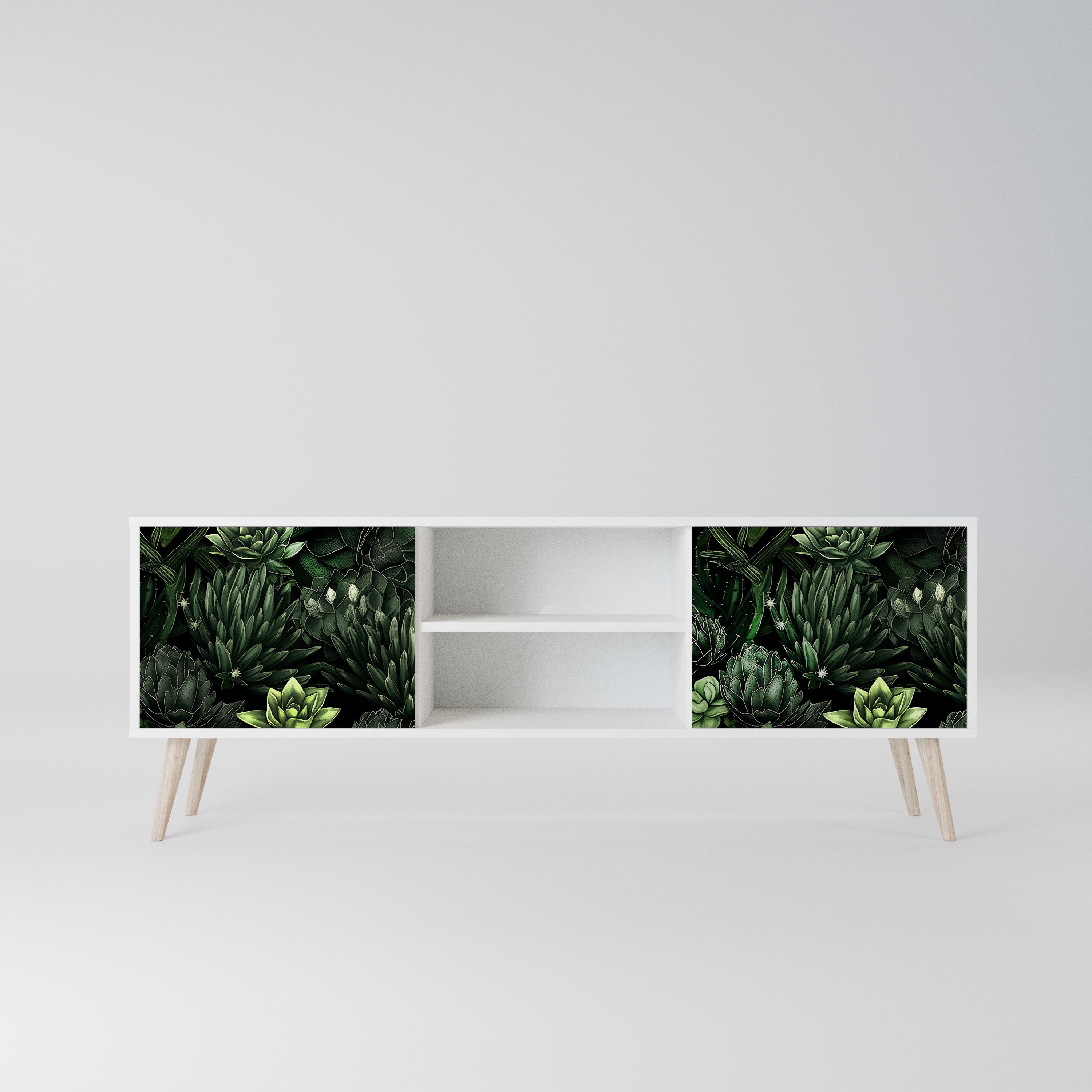 SUCCULENT JUNGLE Szafka RTV 2-drzwiowa korpus Biały