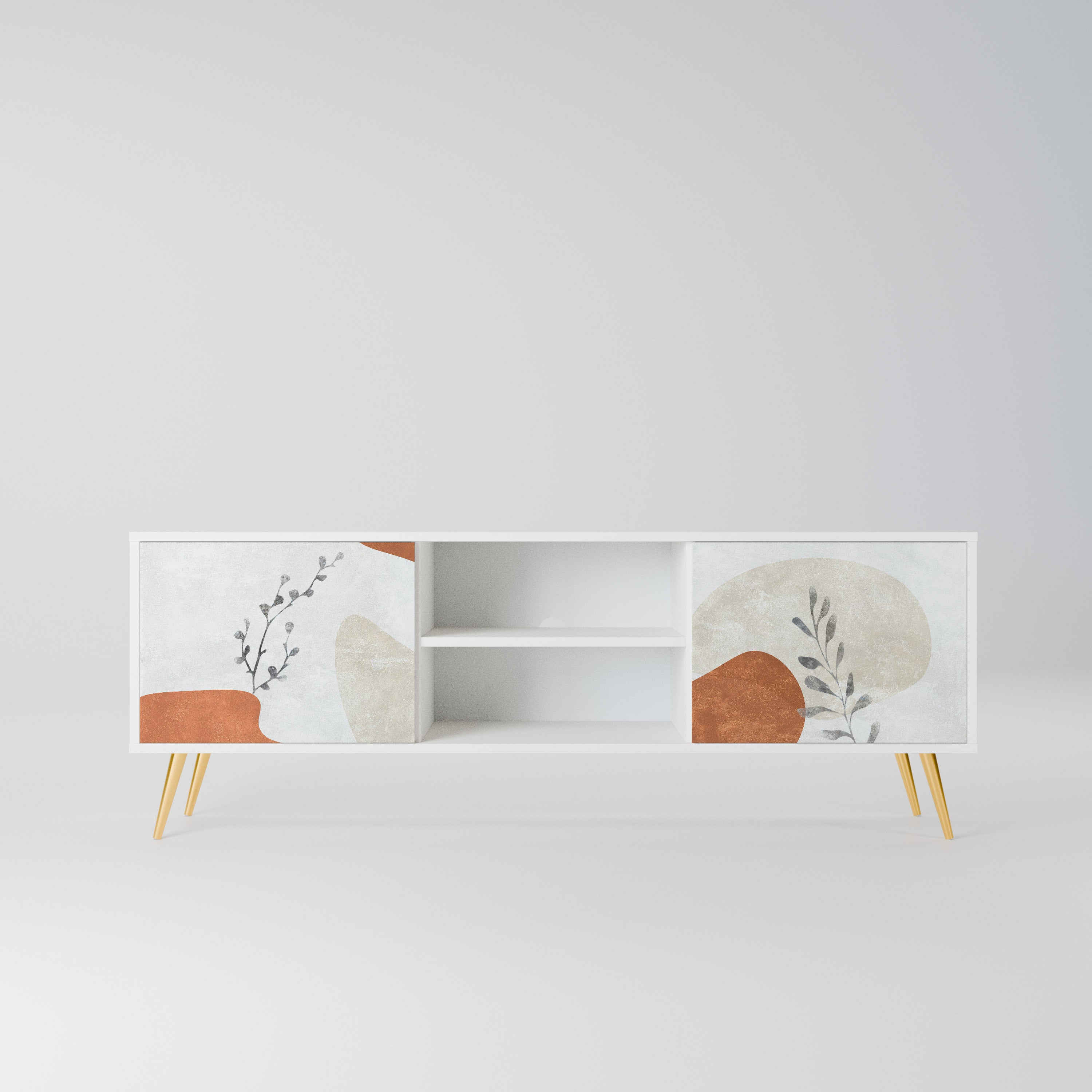 TRANQUIL TWIG Szafka RTV 2-drzwiowa korpus Biały