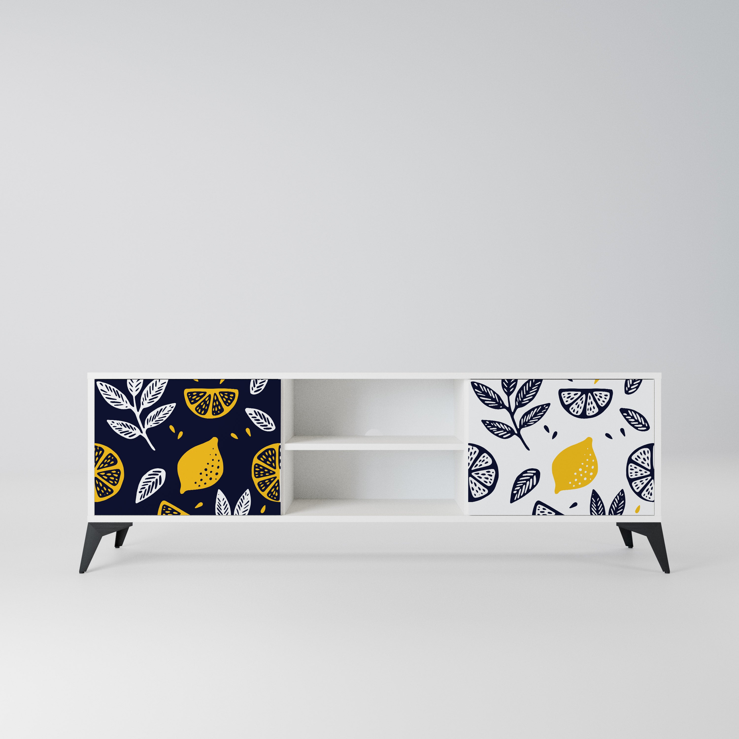 CITRUS BLACK AND WHITE Szafka RTV 2-drzwiowa korpus Biały