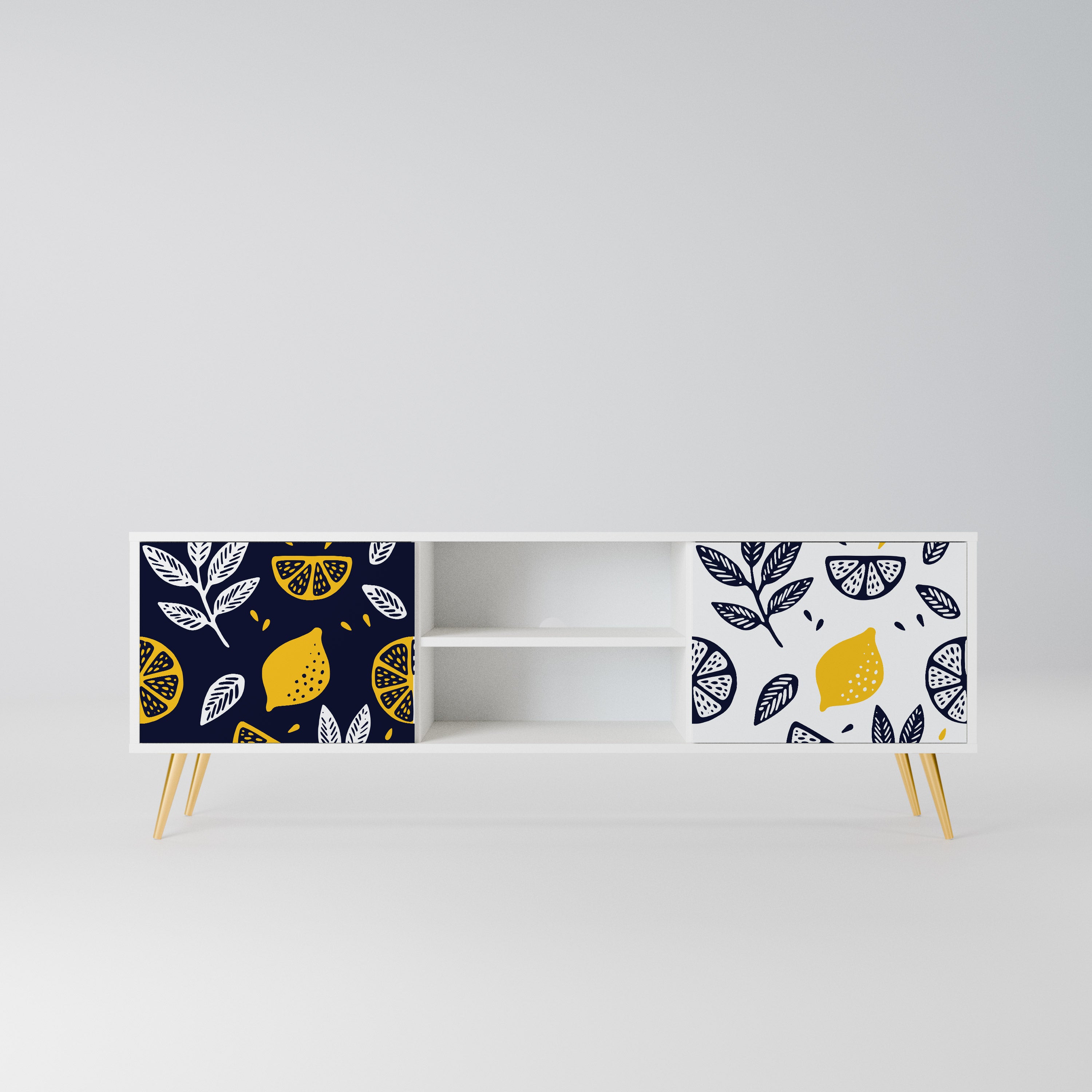 CITRUS BLACK AND WHITE Szafka RTV 2-drzwiowa korpus Biały