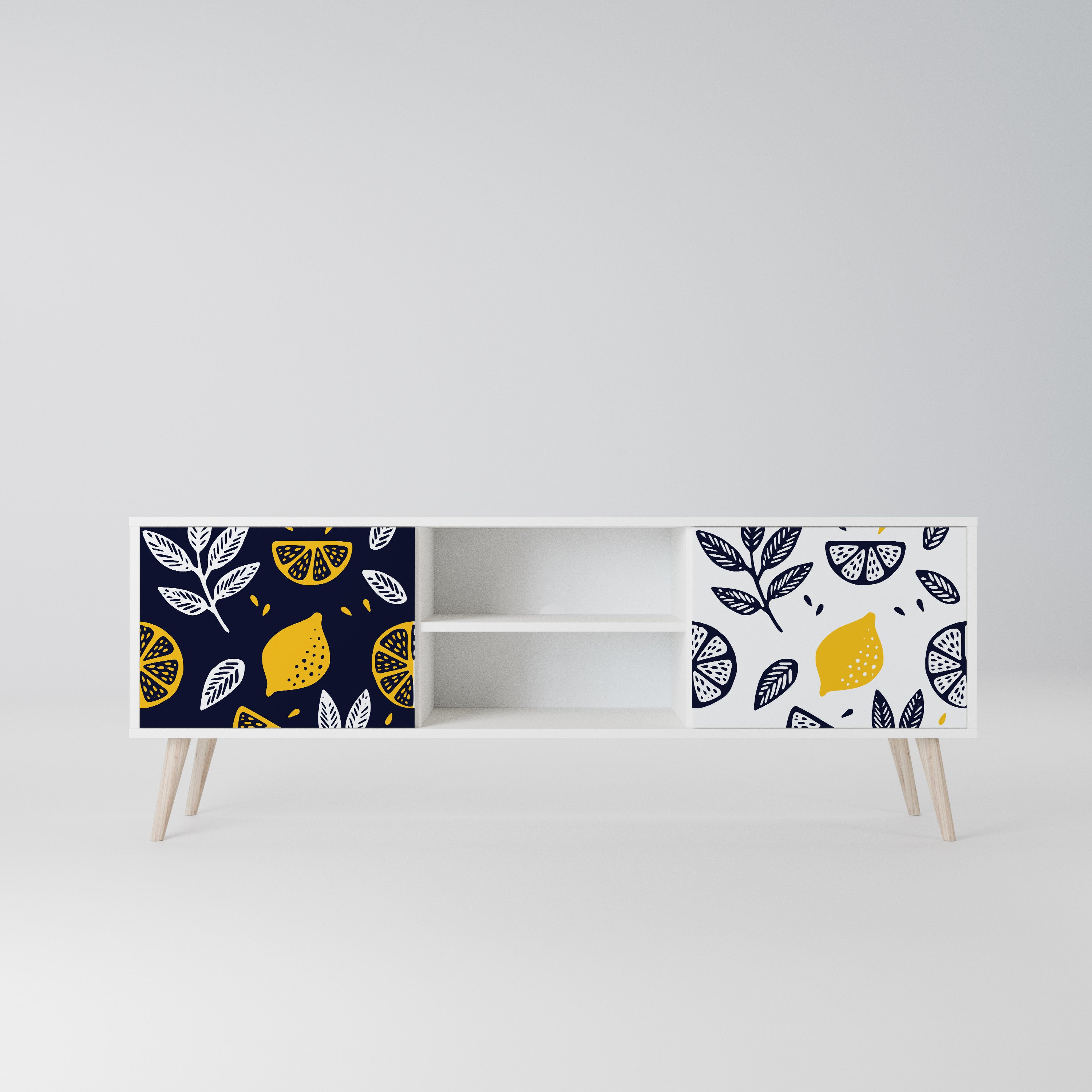CITRUS BLACK AND WHITE Szafka RTV 2-drzwiowa korpus Biały