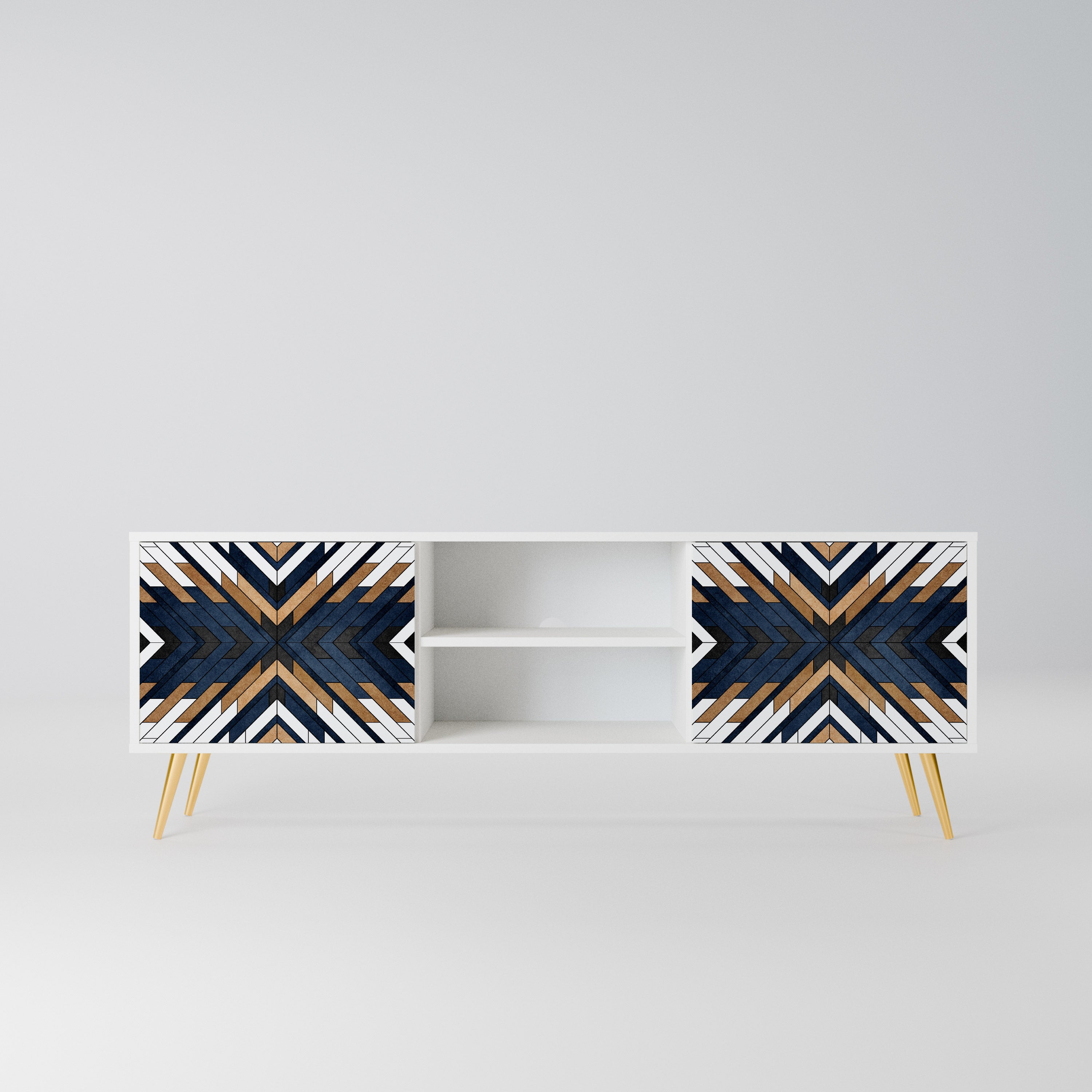 ARTFUL GEOMETRY Szafka RTV 2-drzwiowa korpus Biały