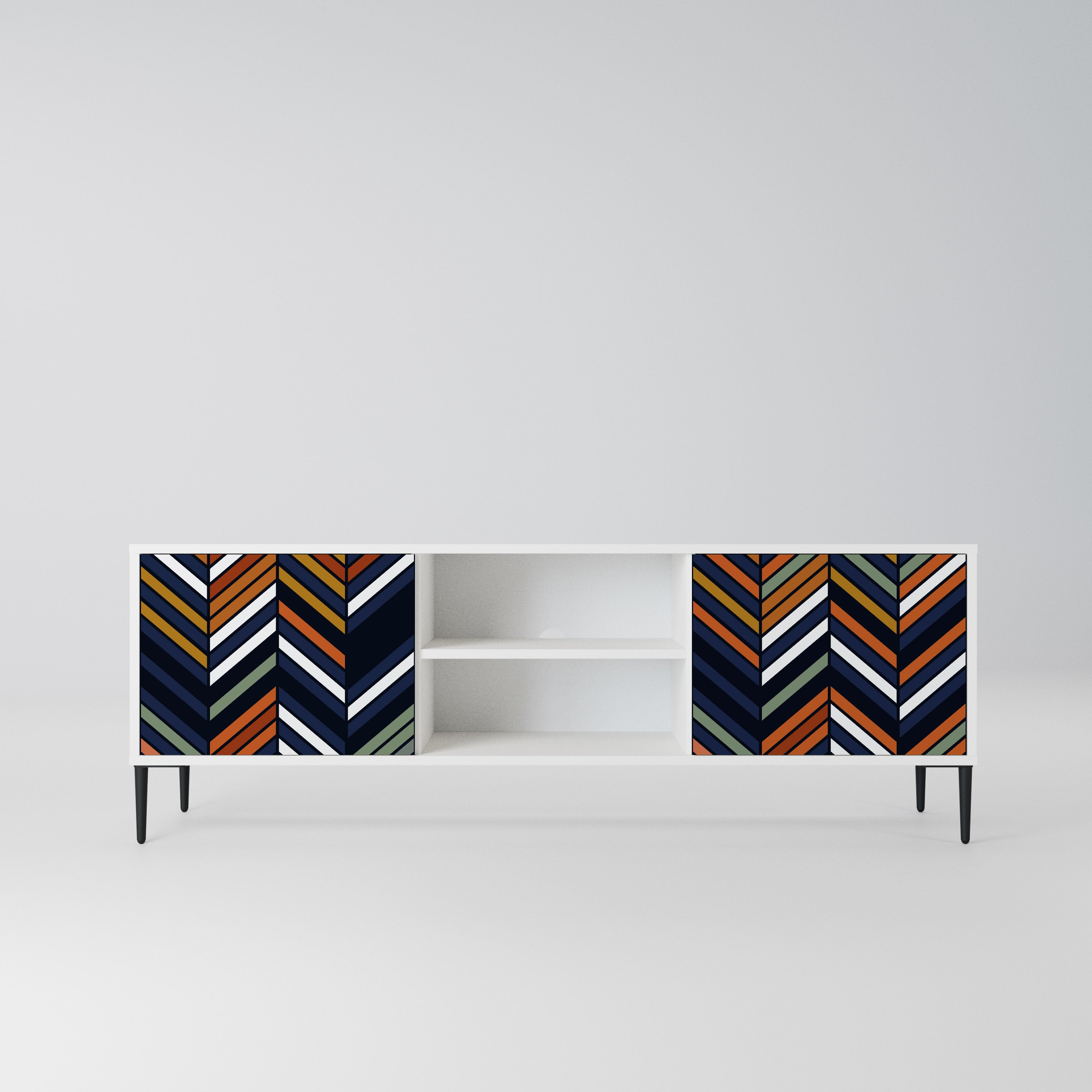 VIBRANT PATCHWORK Szafka RTV 2-drzwiowa korpus Biały