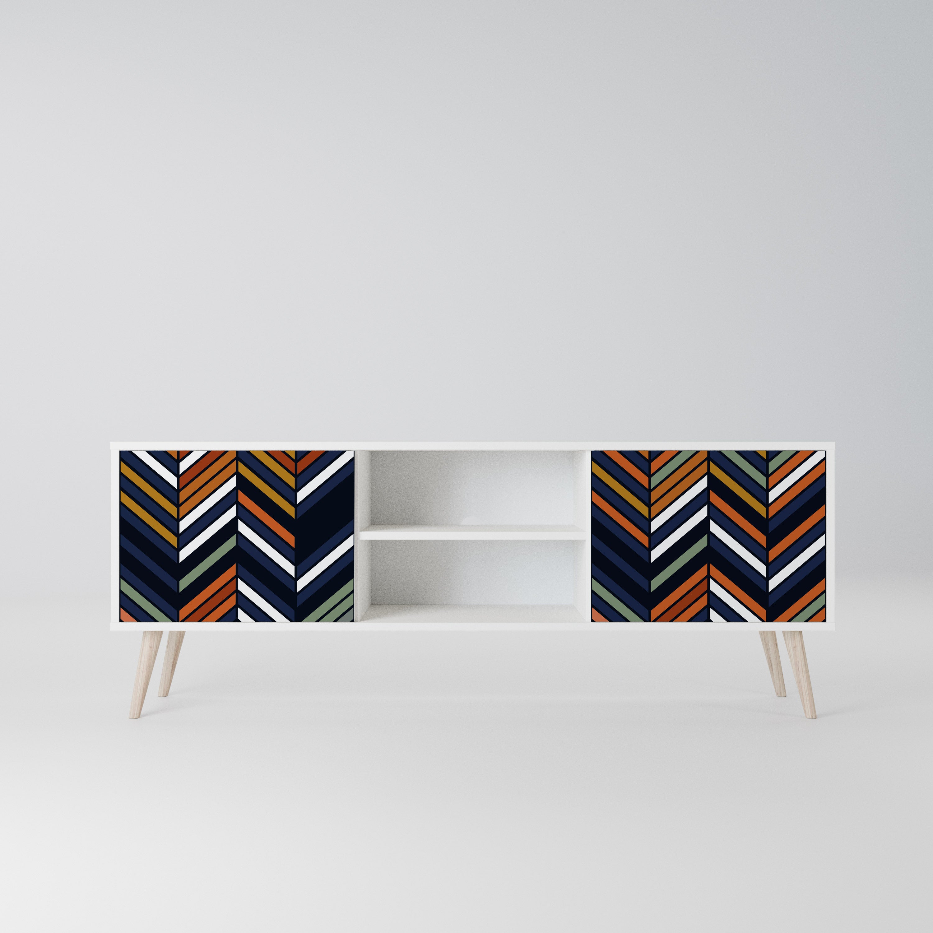 VIBRANT PATCHWORK Szafka RTV 2-drzwiowa korpus Biały