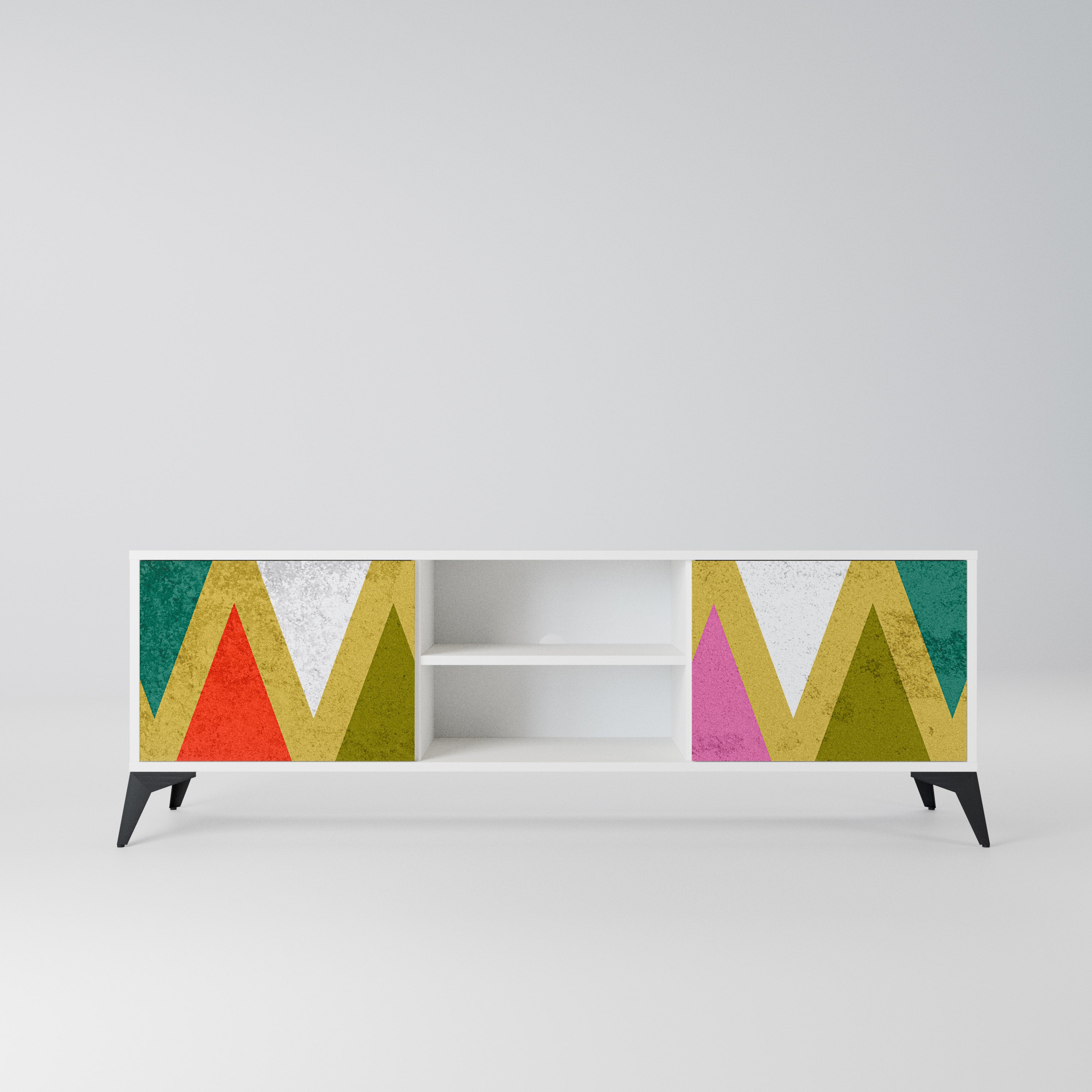 COLORFUL TRIANGLES Szafka RTV 2-drzwiowa korpus Biały