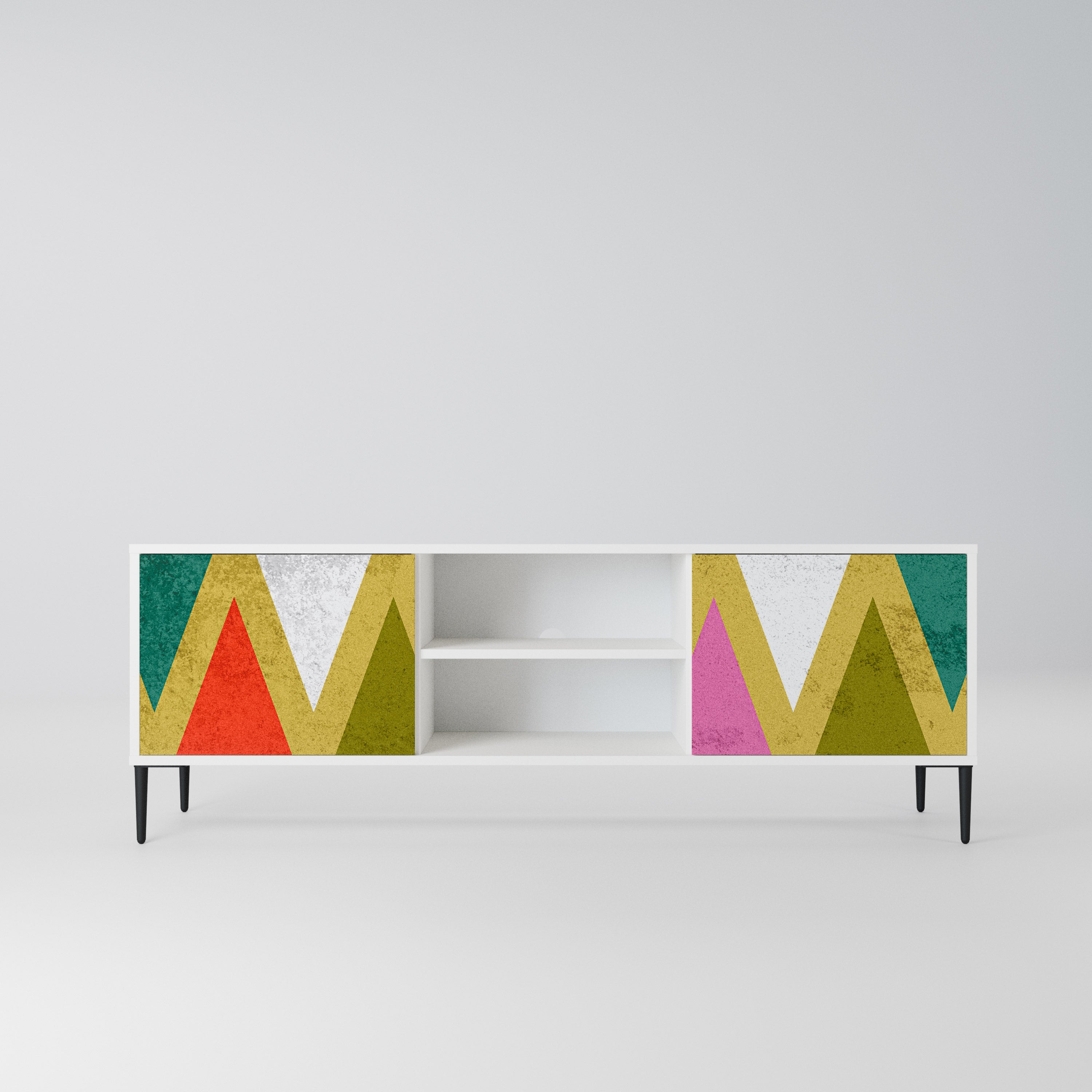 COLORFUL TRIANGLES Szafka RTV 2-drzwiowa korpus Biały