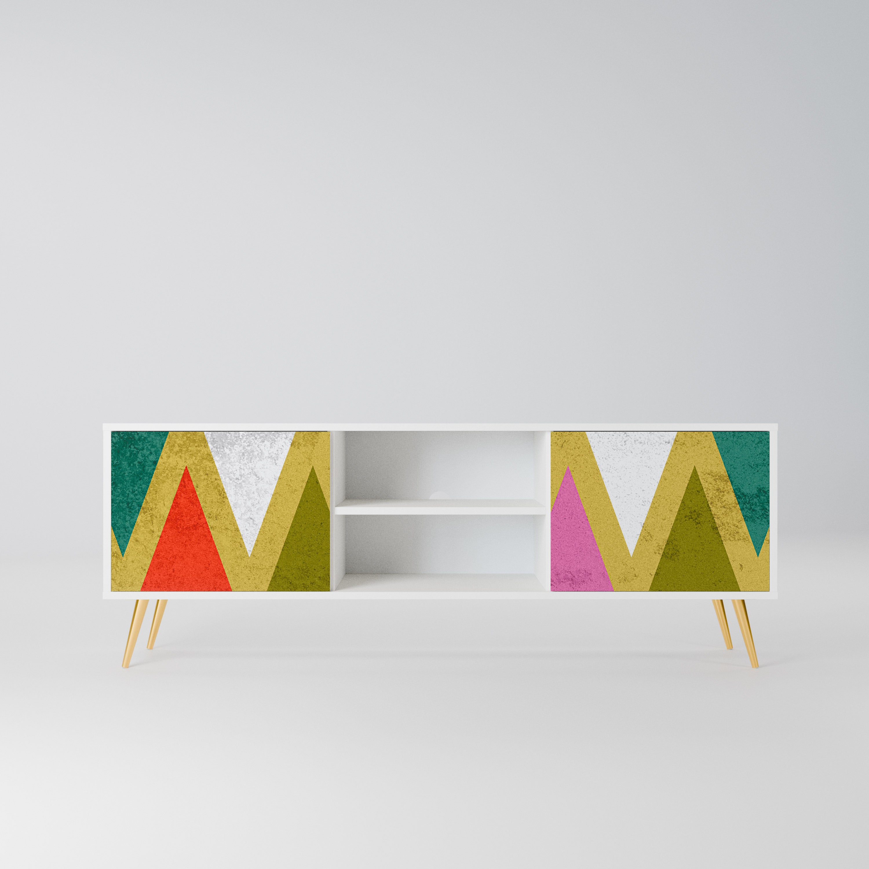 COLORFUL TRIANGLES Szafka RTV 2-drzwiowa korpus Biały
