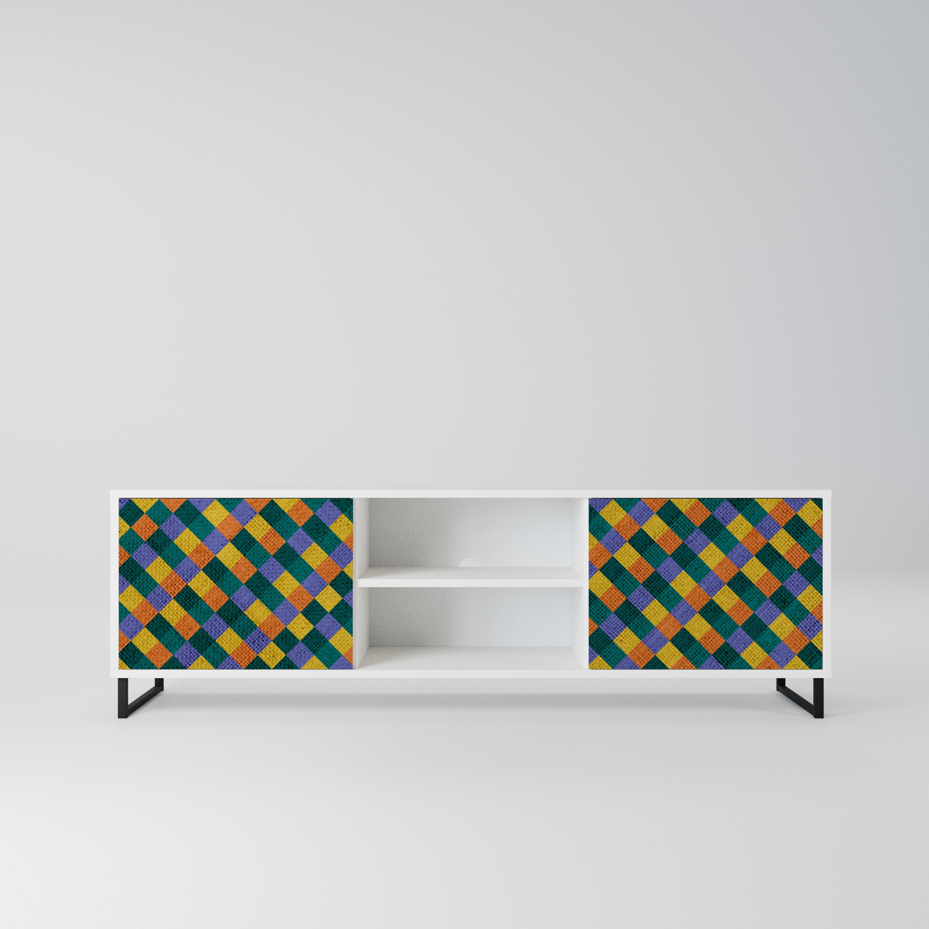 PAINTED SQUARES MIX Szafka RTV 2-drzwiowa korpus Biały