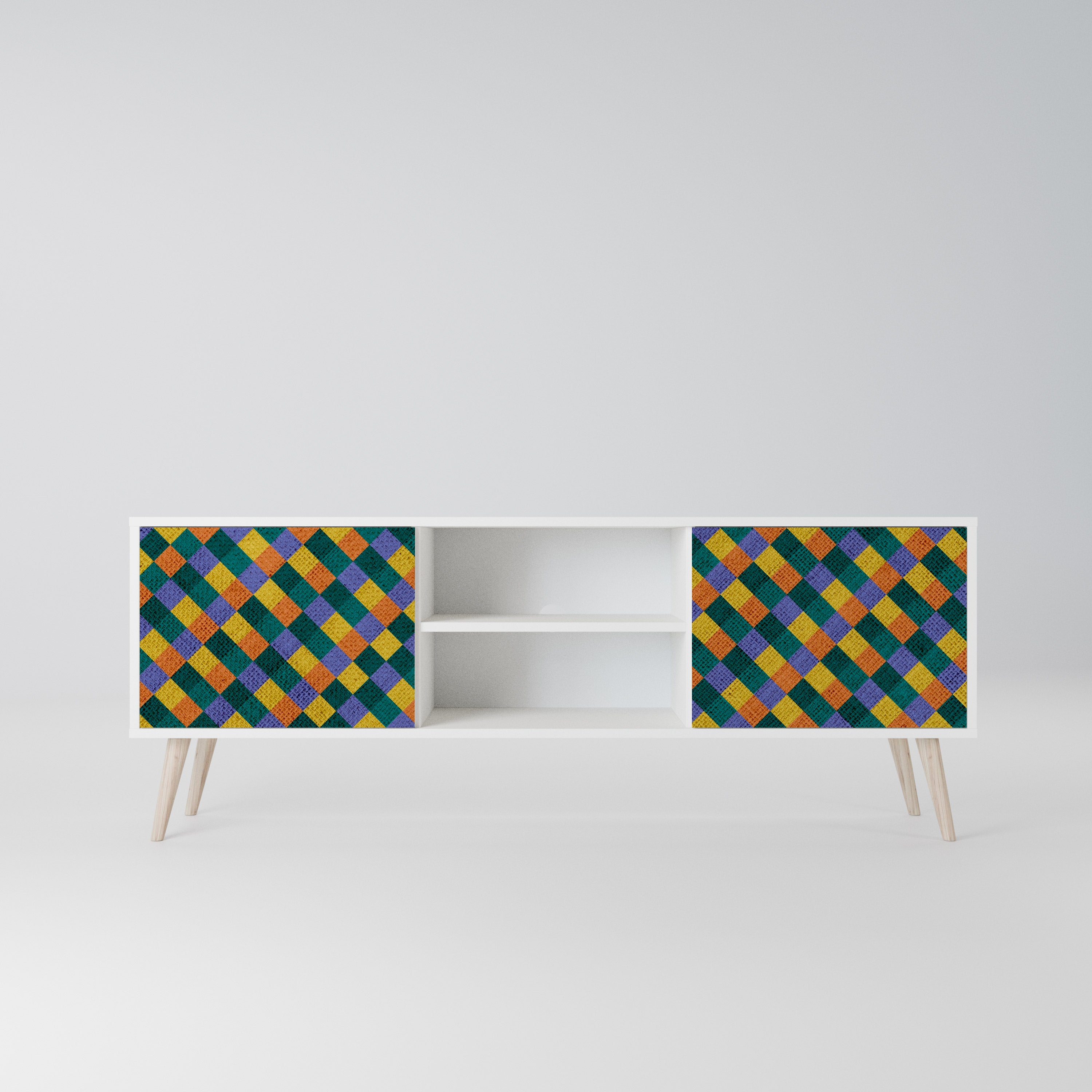 PAINTED SQUARES MIX Szafka RTV 2-drzwiowa korpus Biały