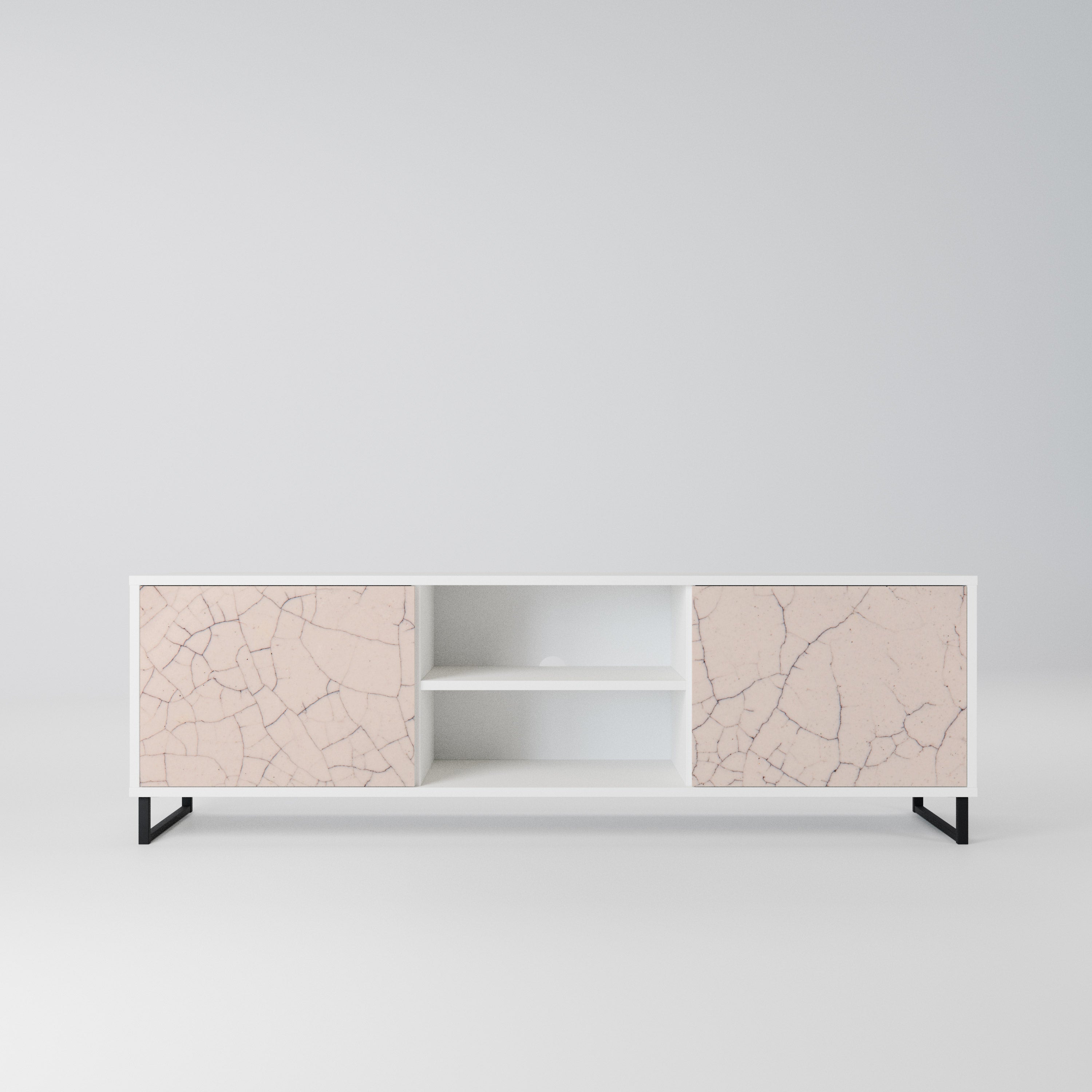 CERAMIC TEXTURE Szafka RTV 2-drzwiowa korpus Biały