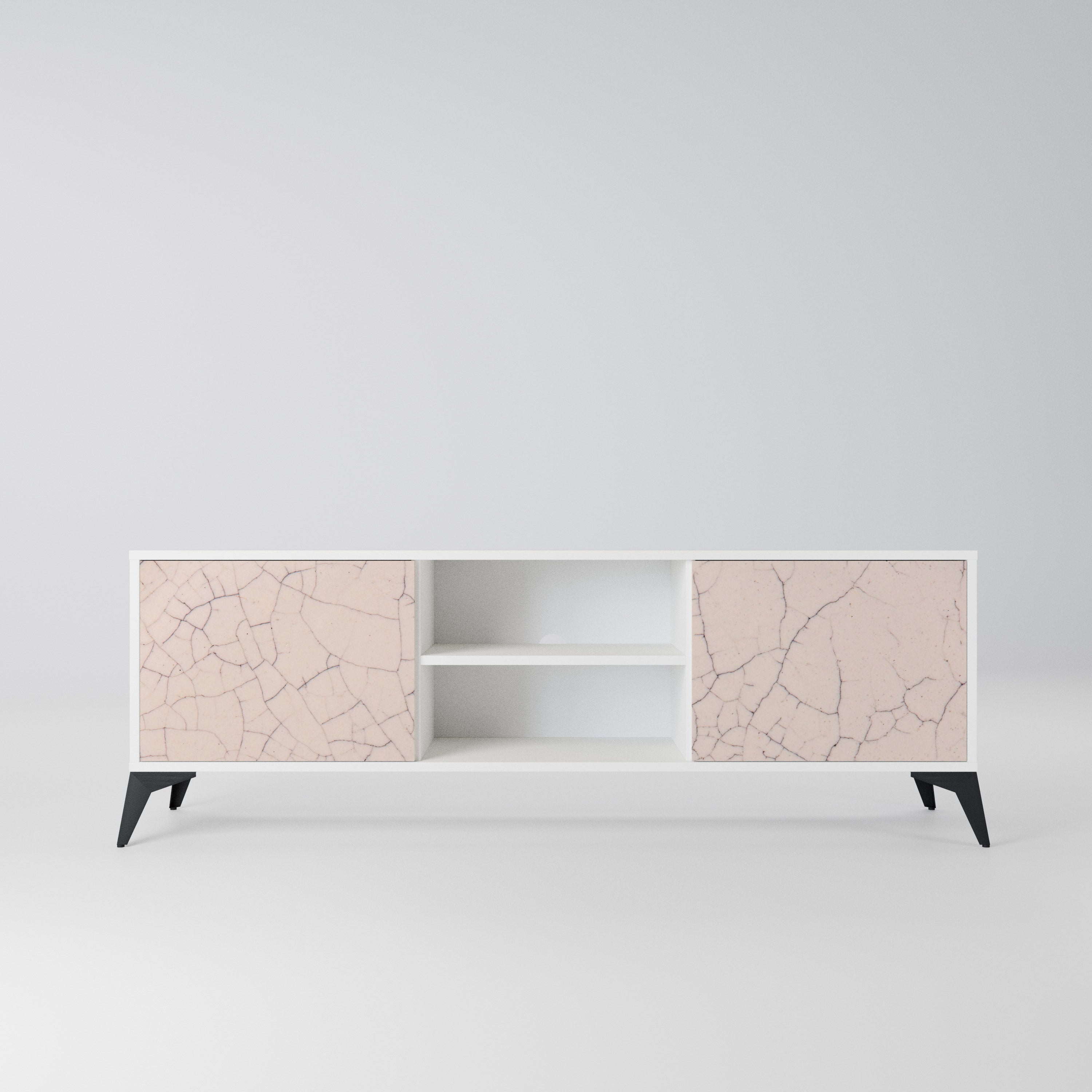 CERAMIC TEXTURE Szafka RTV 2-drzwiowa korpus Biały