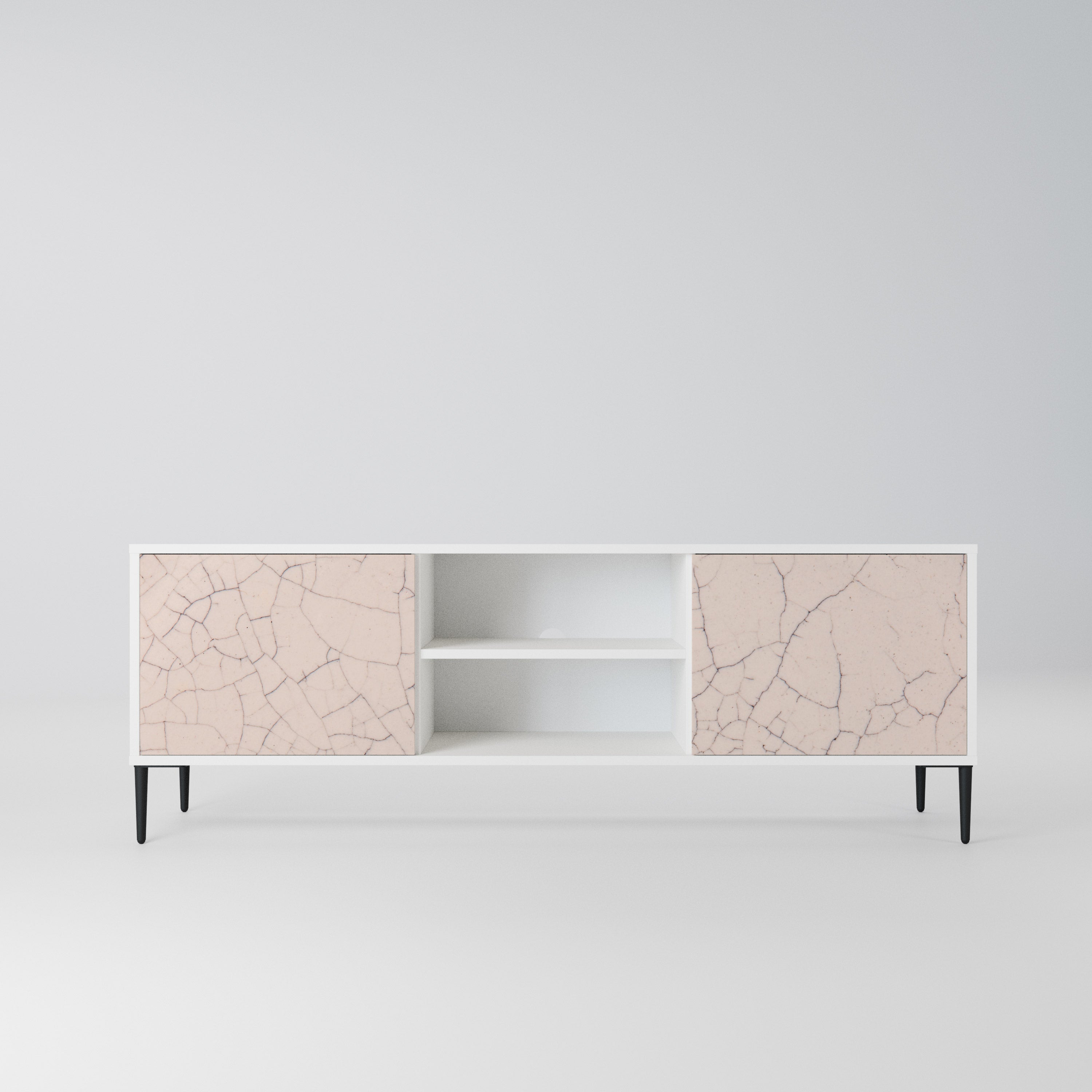 CERAMIC TEXTURE Szafka RTV 2-drzwiowa korpus Biały