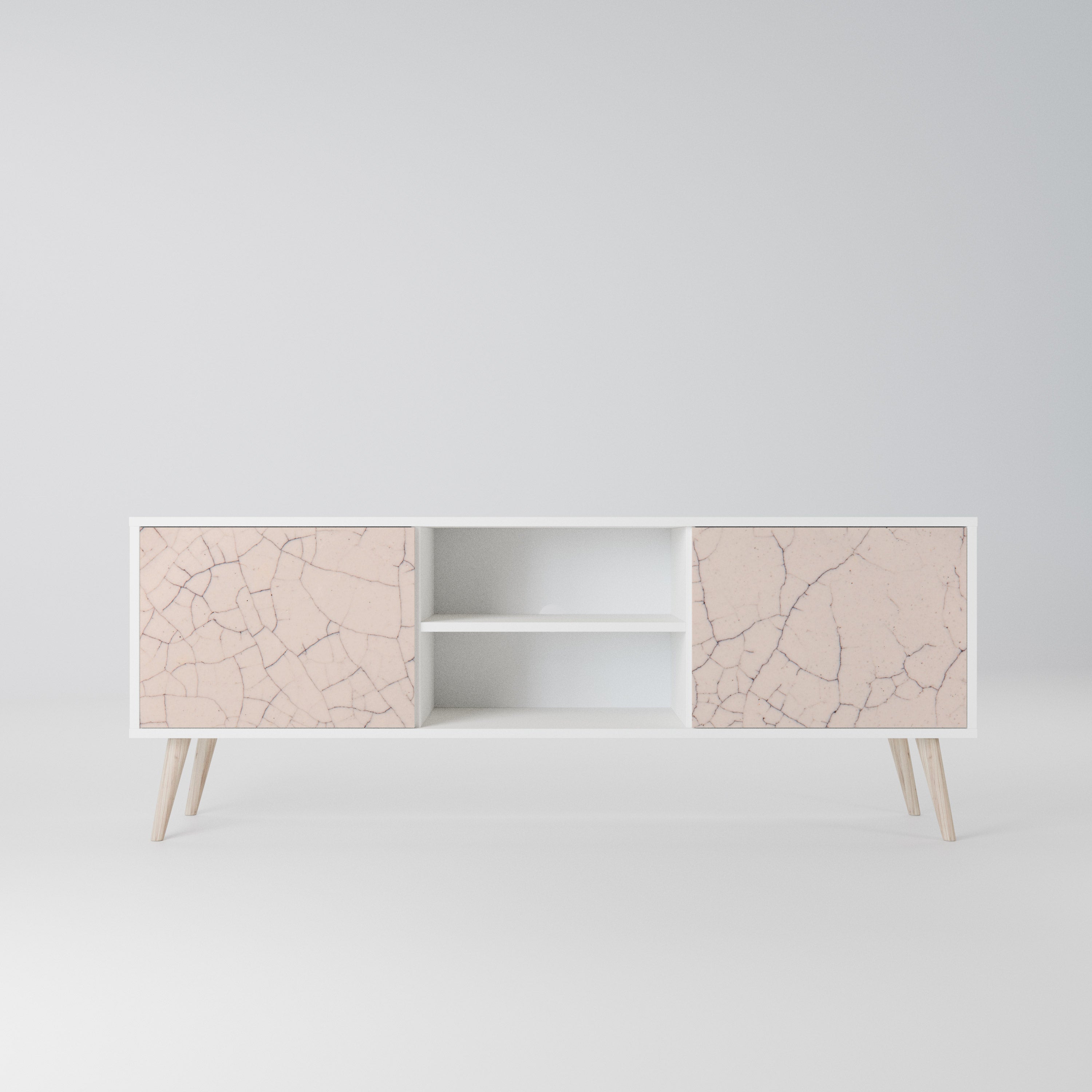 CERAMIC TEXTURE Szafka RTV 2-drzwiowa korpus Biały