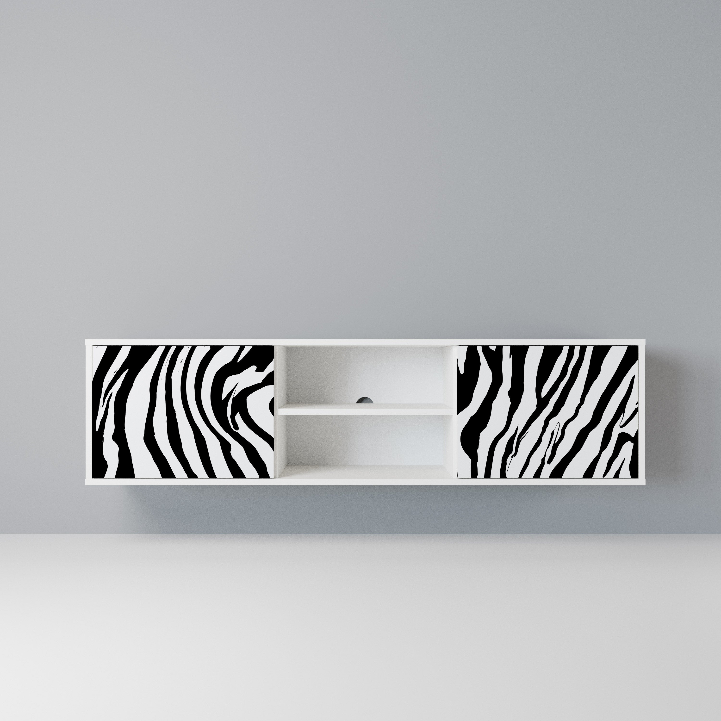 SPLENDID ZEBRA Szafka RTV 2-drzwiowa korpus Biały