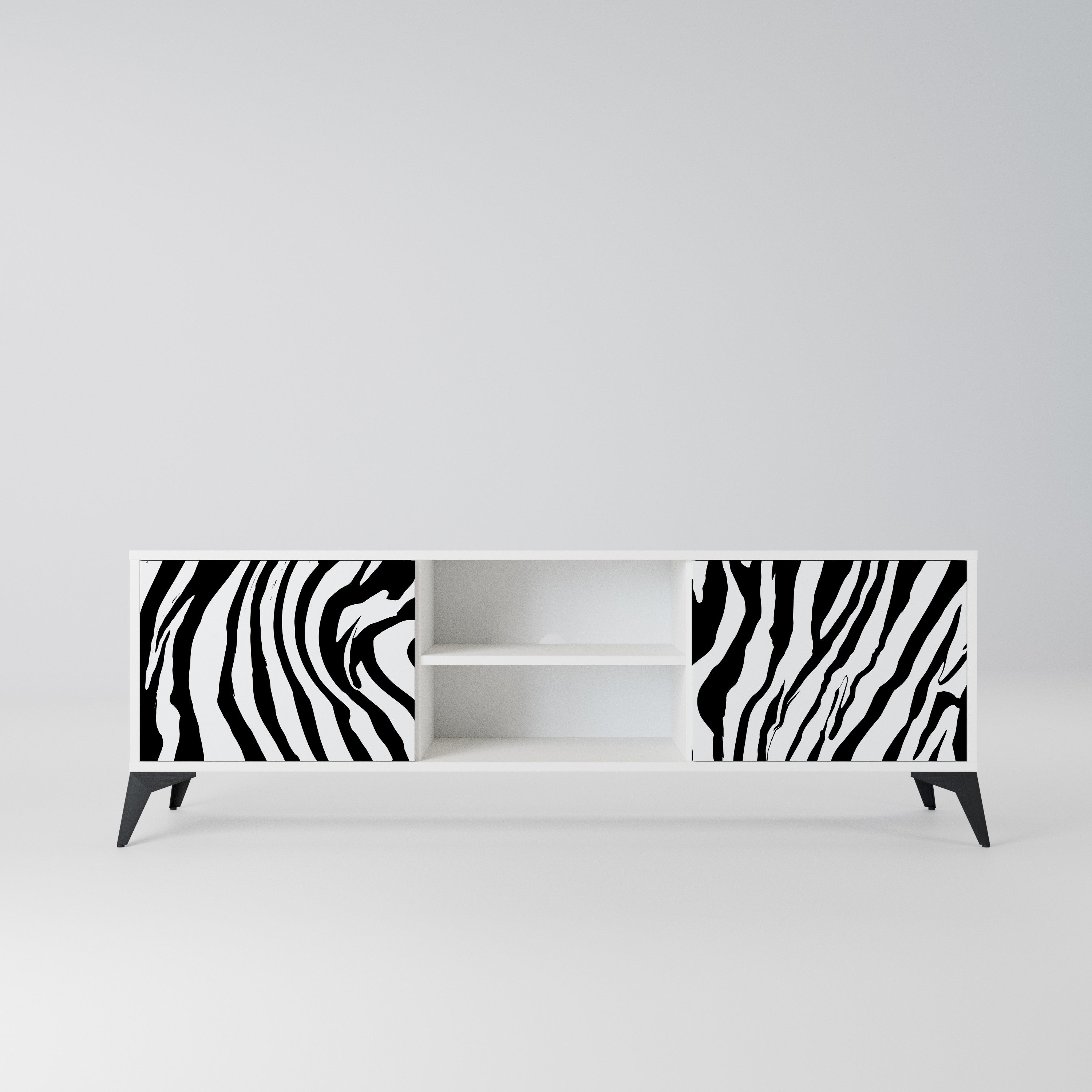 SPLENDID ZEBRA Szafka RTV 2-drzwiowa korpus Biały
