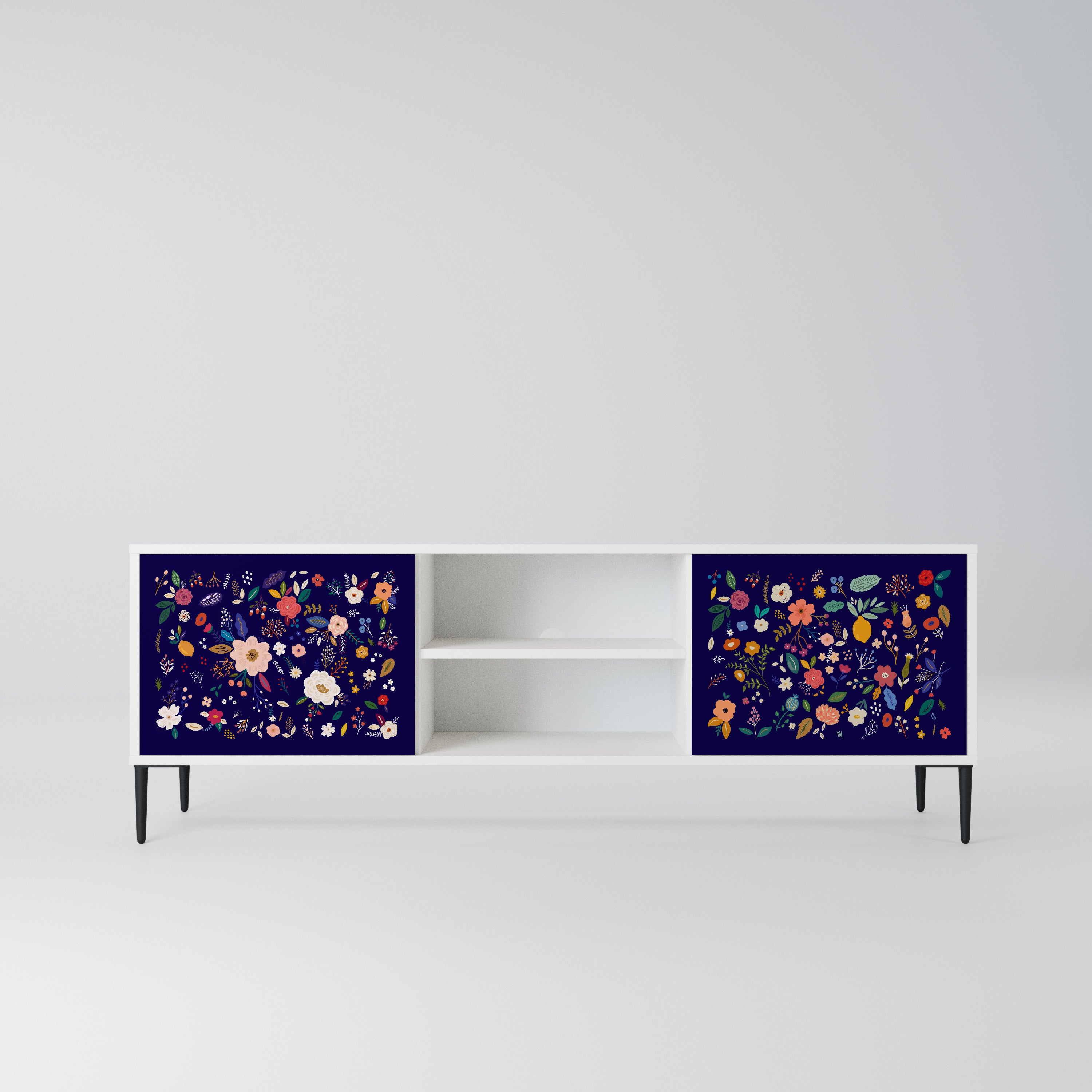 FLORAL COMBINATION Szafka RTV 2-drzwiowa korpus Biały