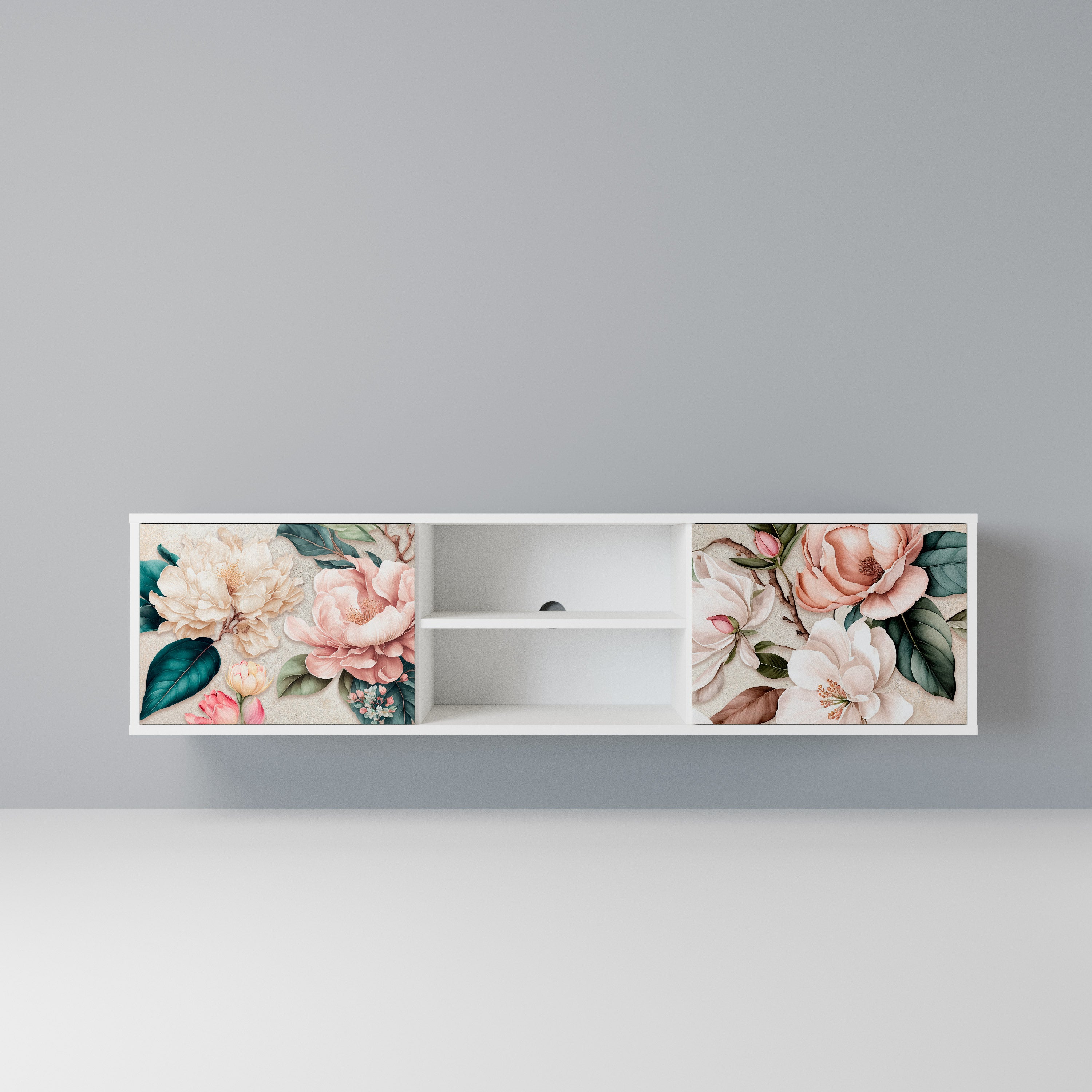 FLORAL GRACE Szafka RTV 2-drzwiowa korpus Biały