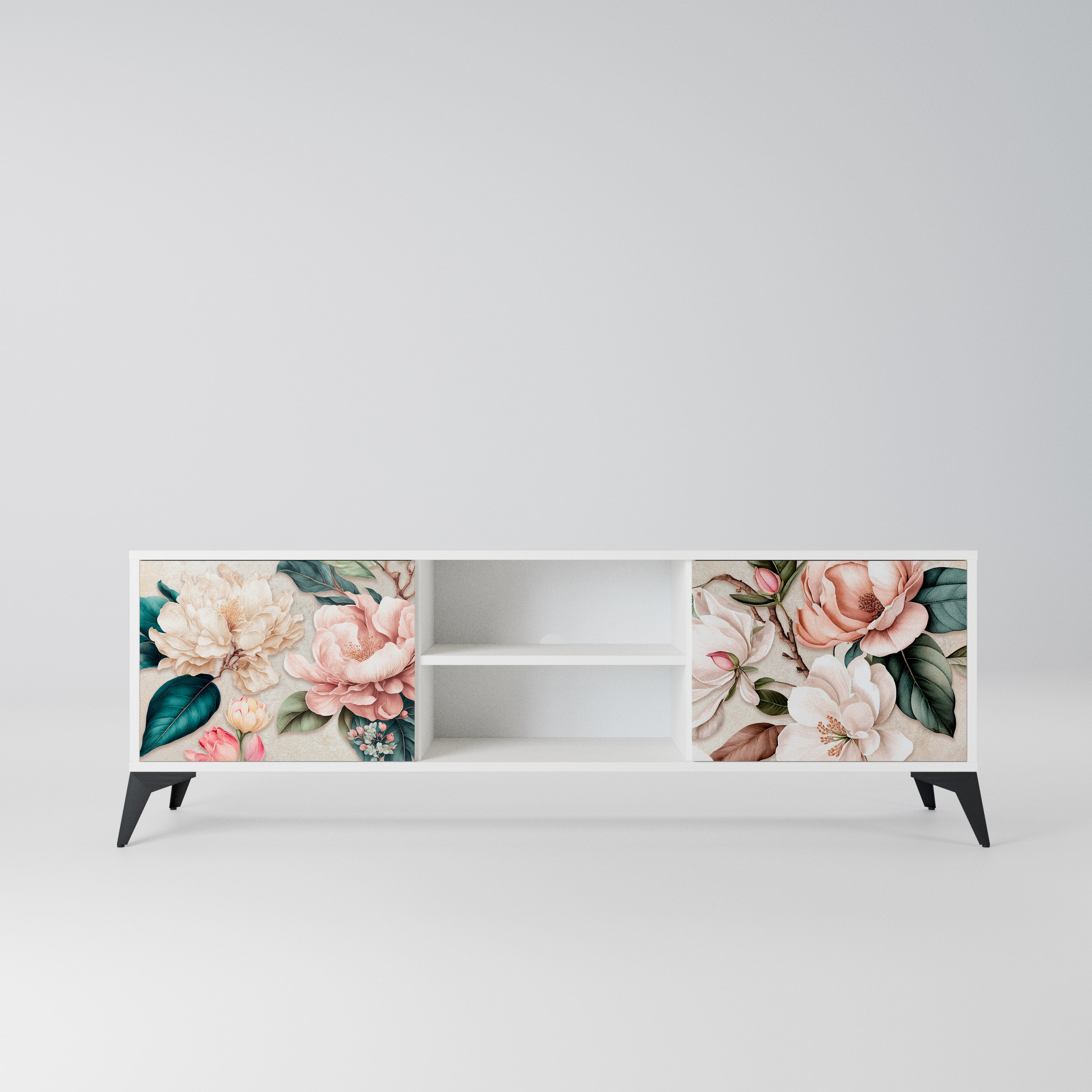 FLORAL GRACE Szafka RTV 2-drzwiowa korpus Biały