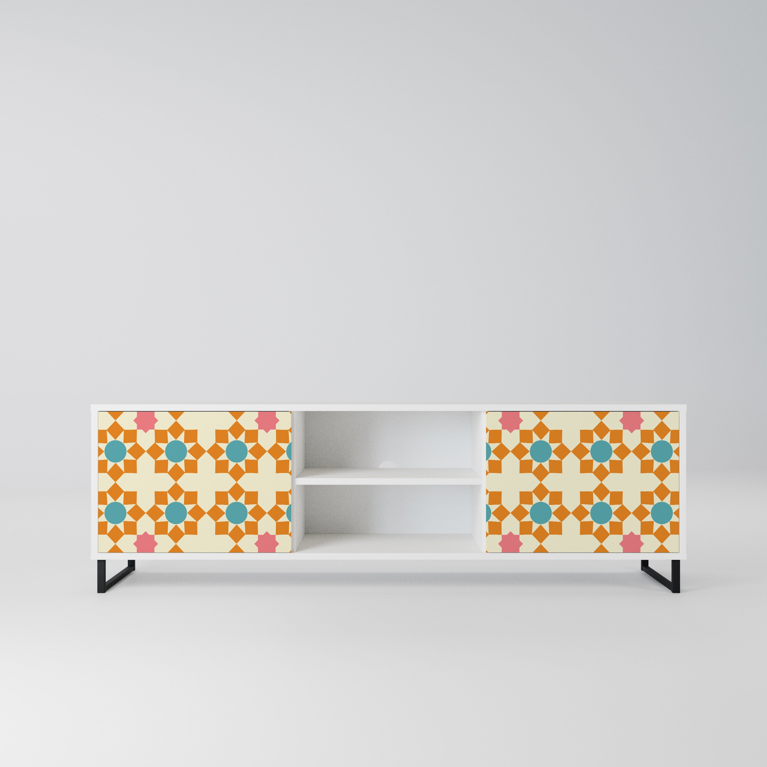FLORAL DECOR Szafka RTV 2-drzwiowa korpus Biały