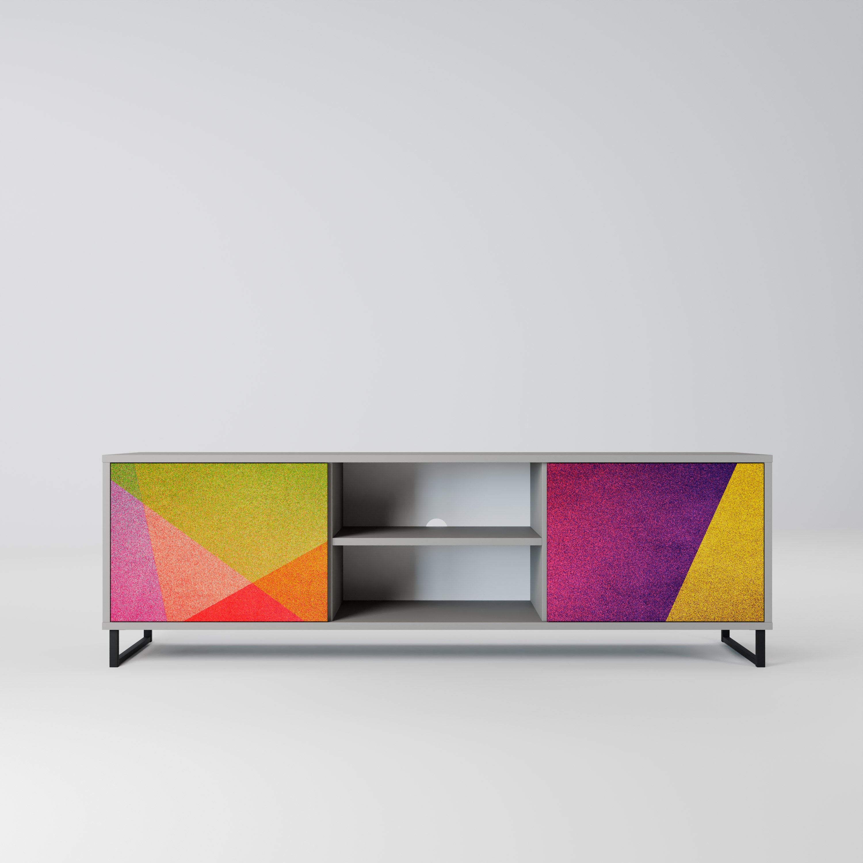 VIVID GEOMETRY Szafka RTV 2-drzwiowa korpus Szary