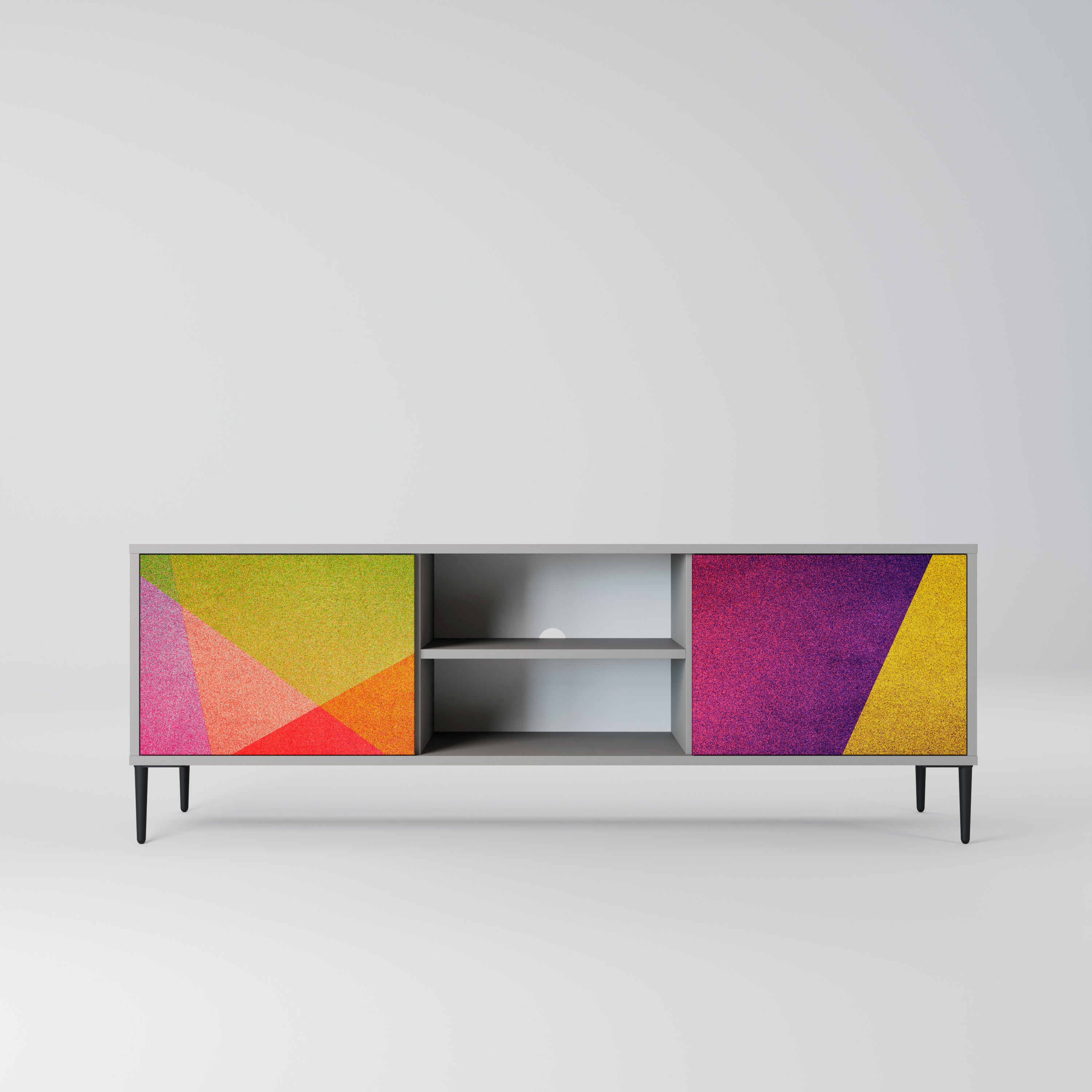 VIVID GEOMETRY Szafka RTV 2-drzwiowa korpus Szary
