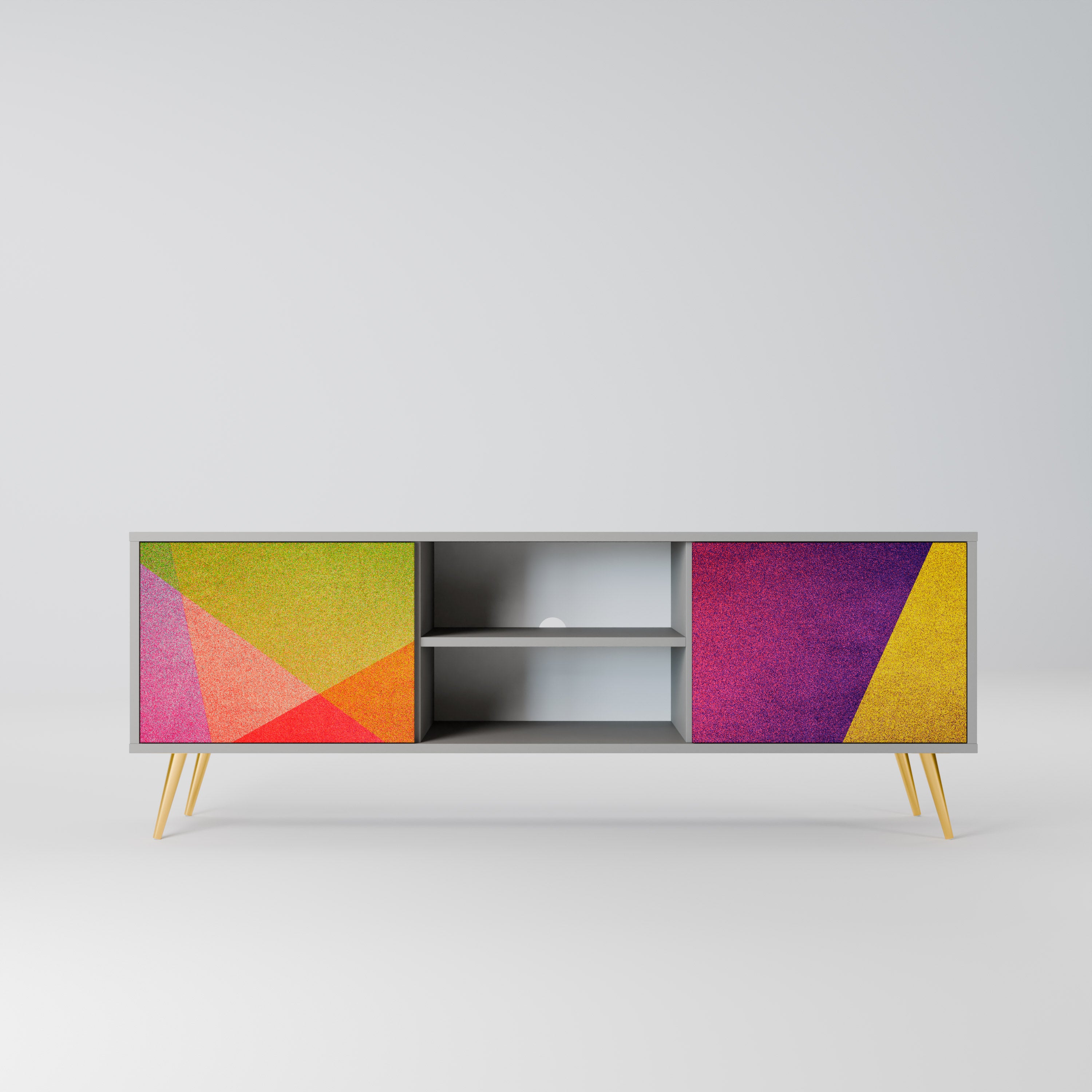 VIVID GEOMETRY Szafka RTV 2-drzwiowa korpus Szary