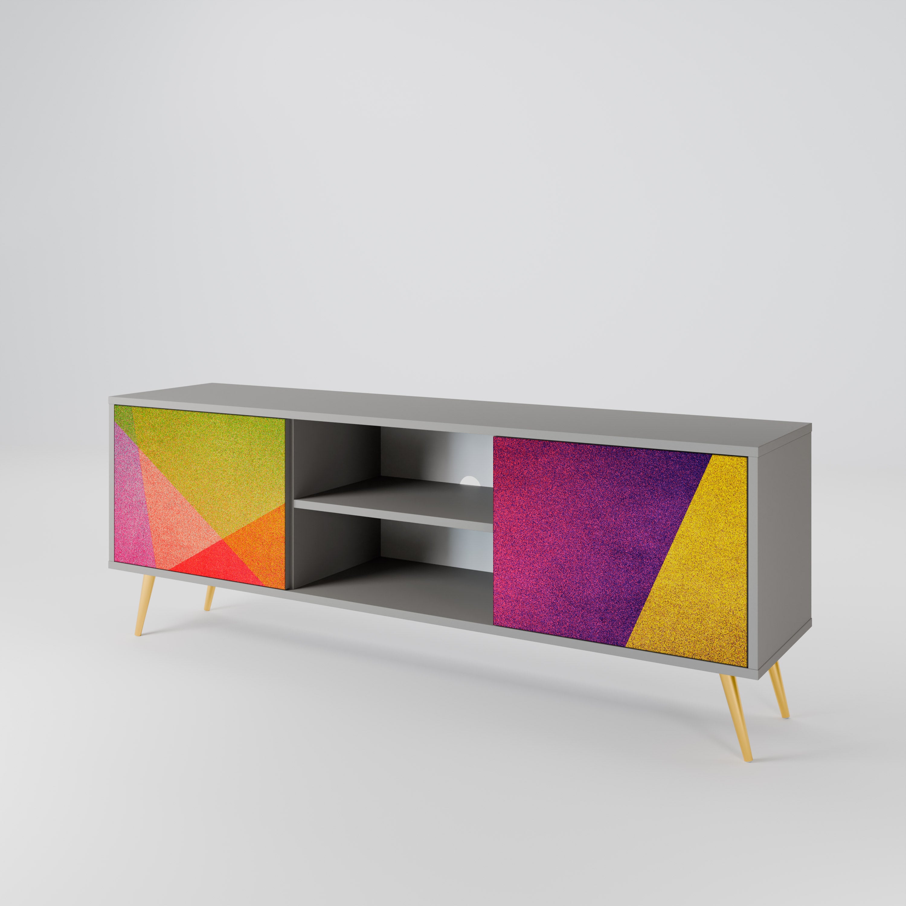 VIVID GEOMETRY Szafka RTV 2-drzwiowa korpus Szary
