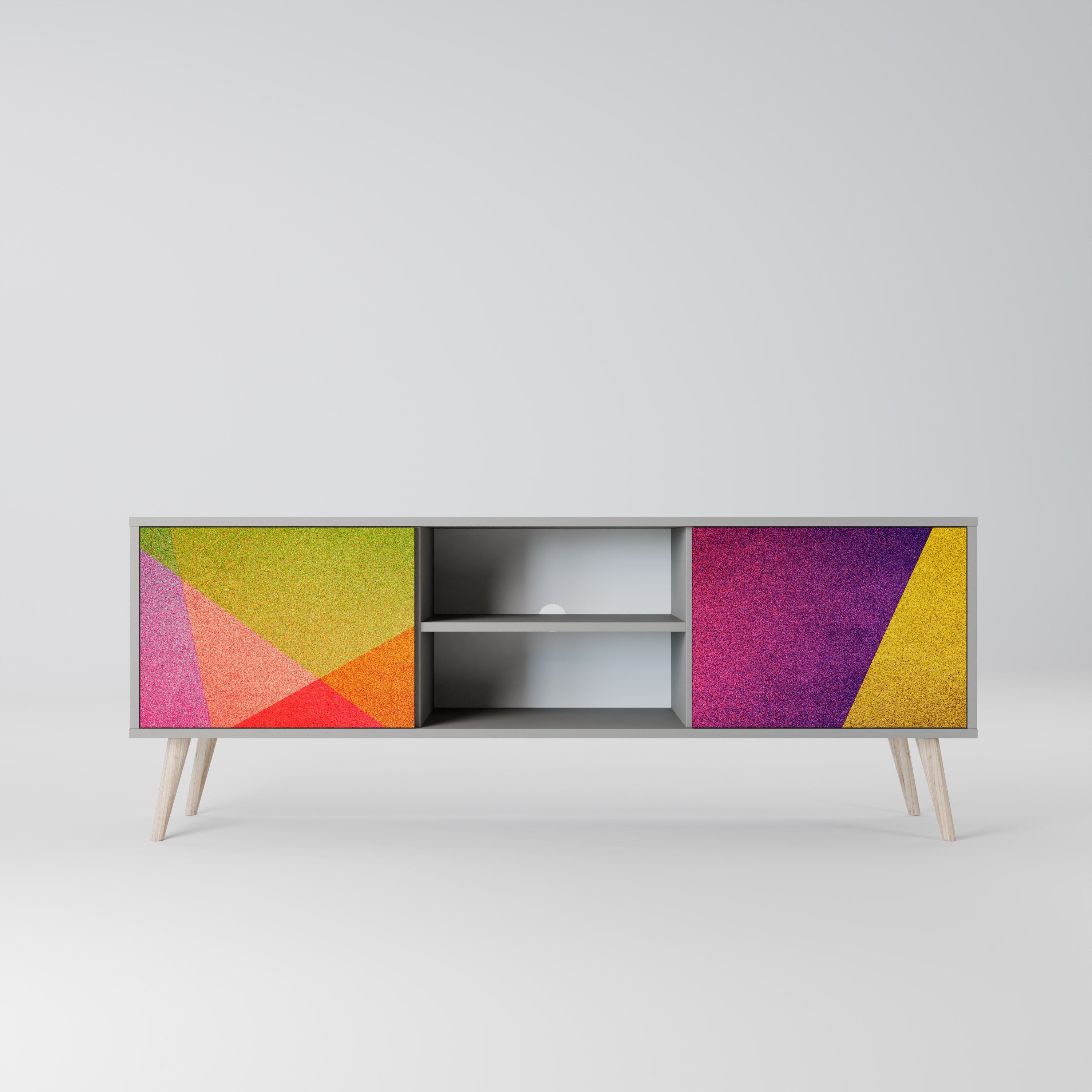 VIVID GEOMETRY Szafka RTV 2-drzwiowa korpus Szary