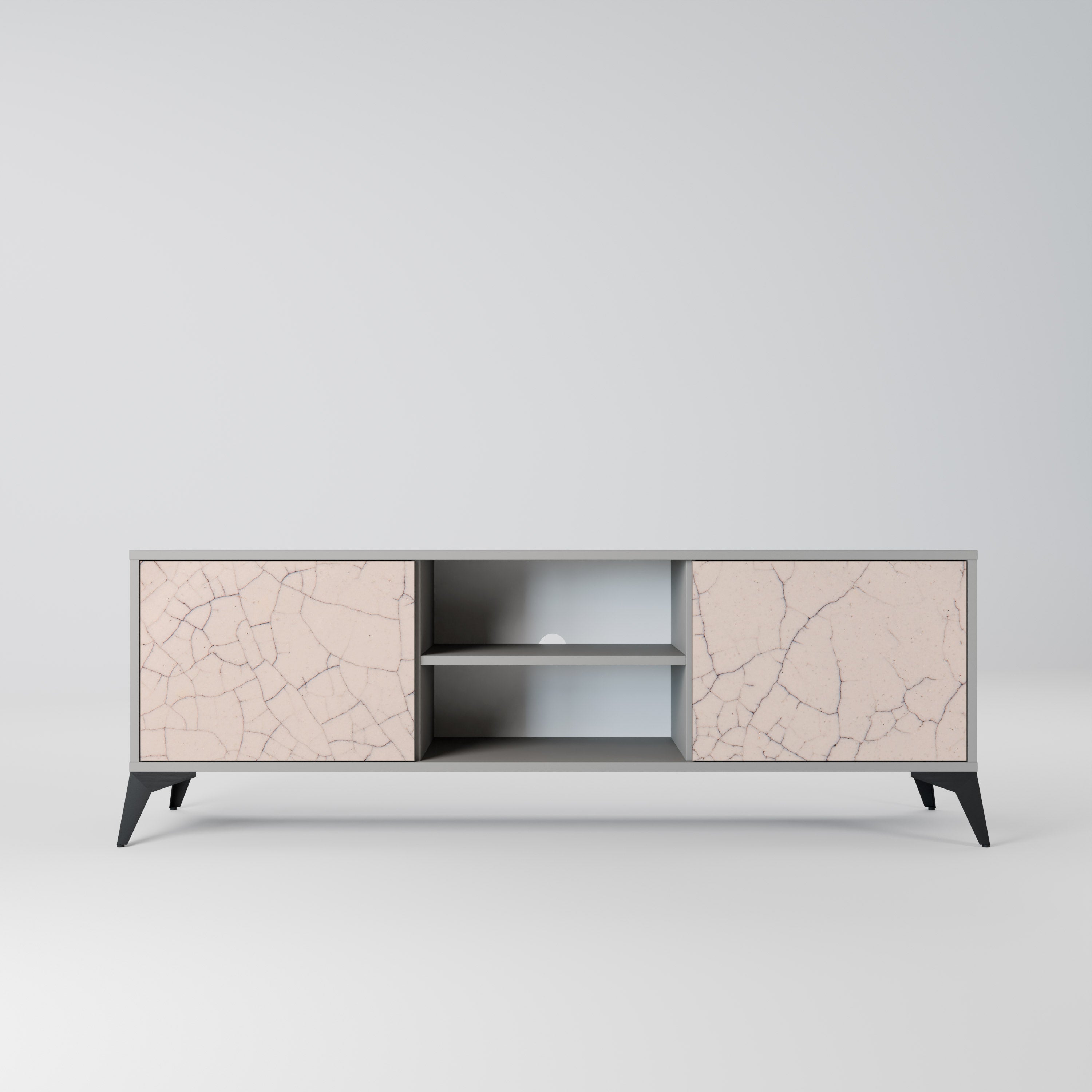CERAMIC TEXTURE Szafka RTV 2-drzwiowa korpus Szary