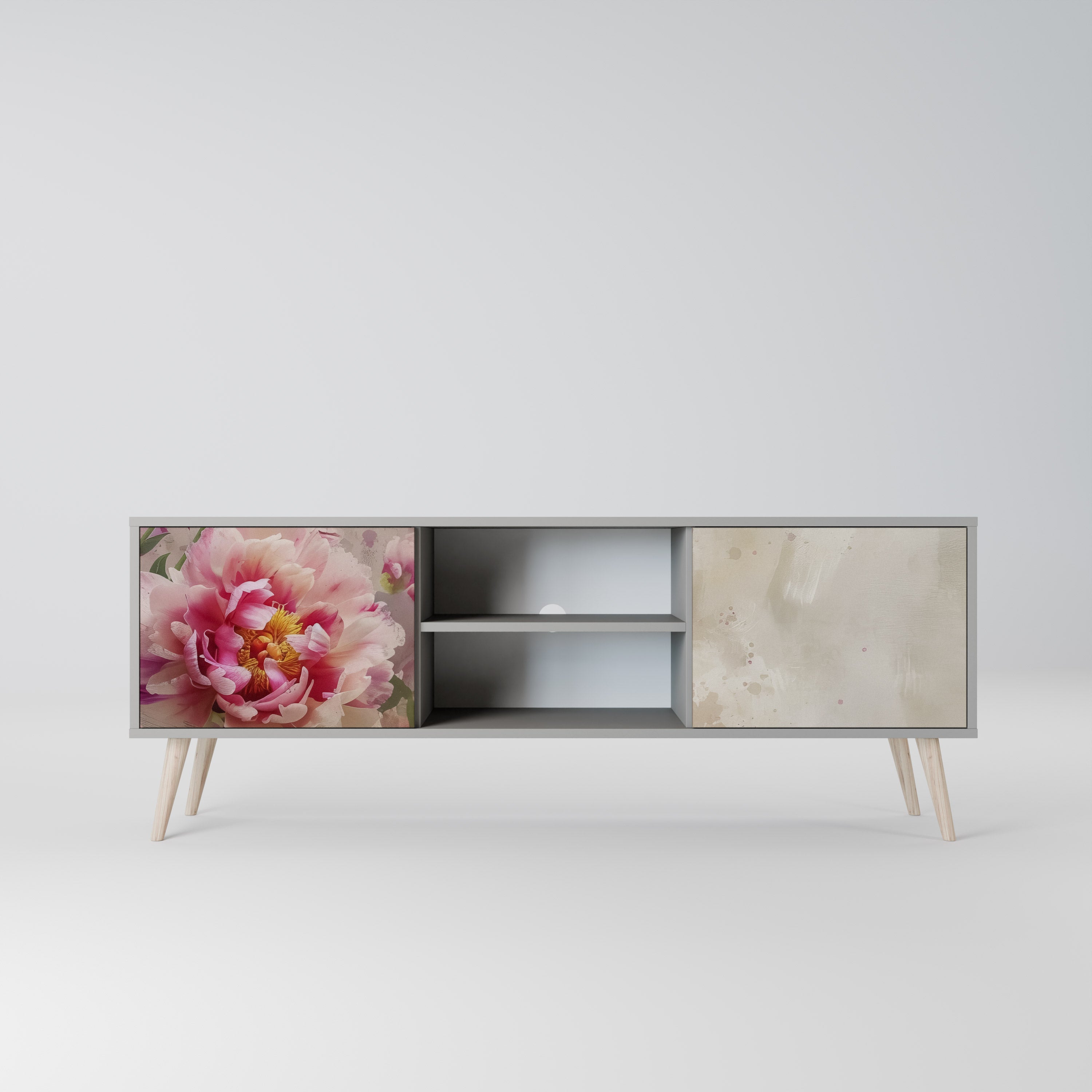 PEONY WHISPER Szafka RTV 2-drzwiowa korpus Szary