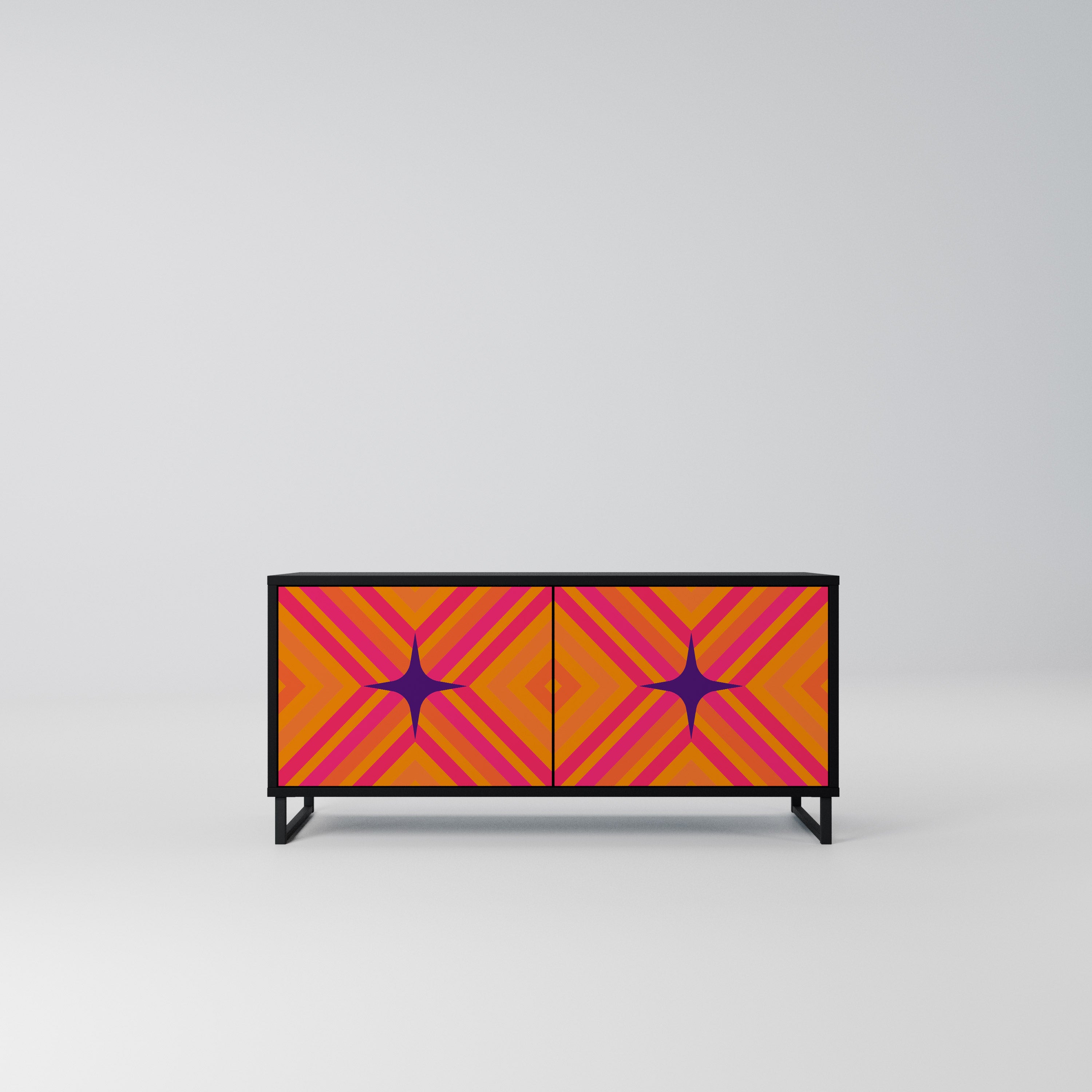 GEOMETRIC BRILLIANCE Kompaktowa szafka RTV 2-drzwiowa