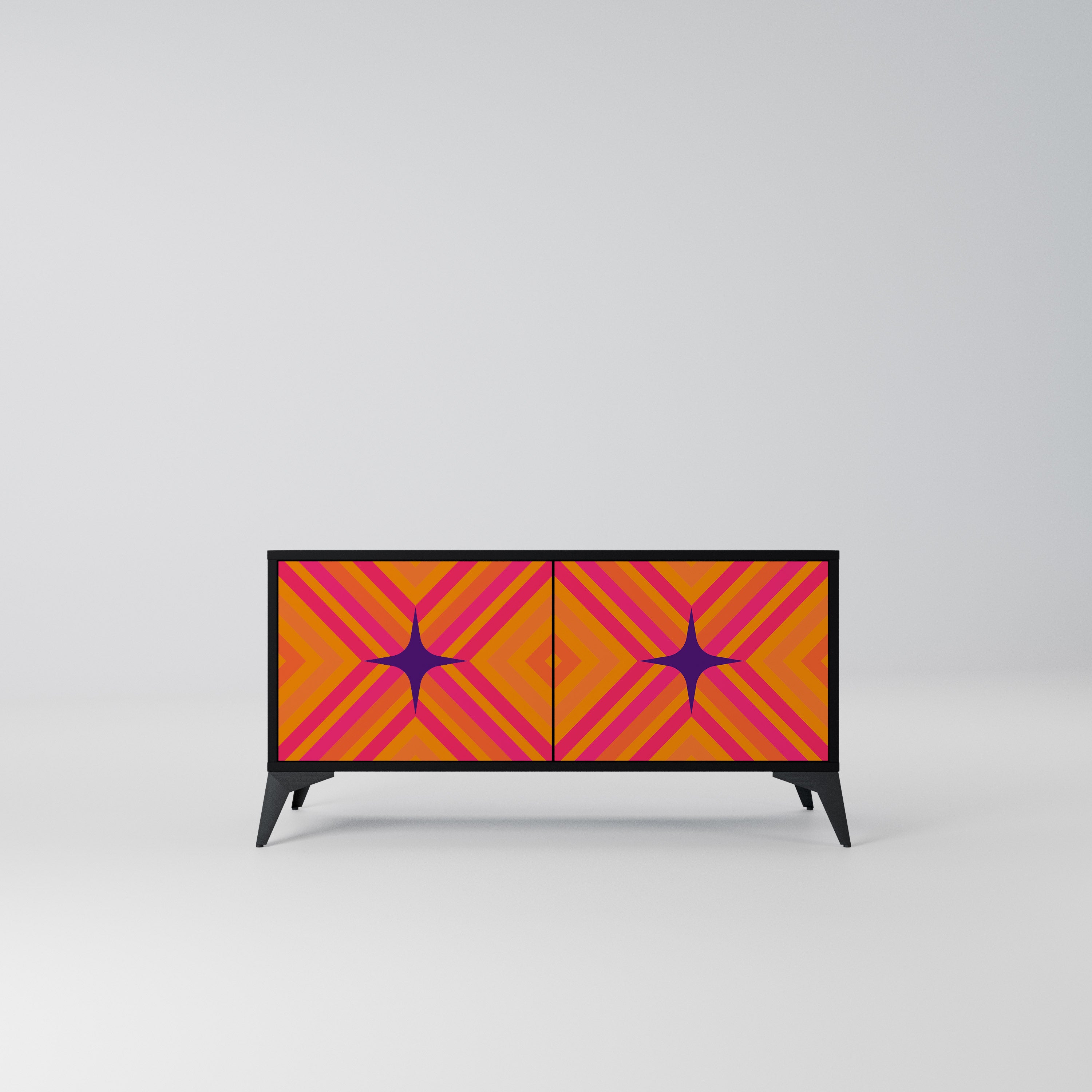 GEOMETRIC BRILLIANCE Kompaktowa szafka RTV 2-drzwiowa