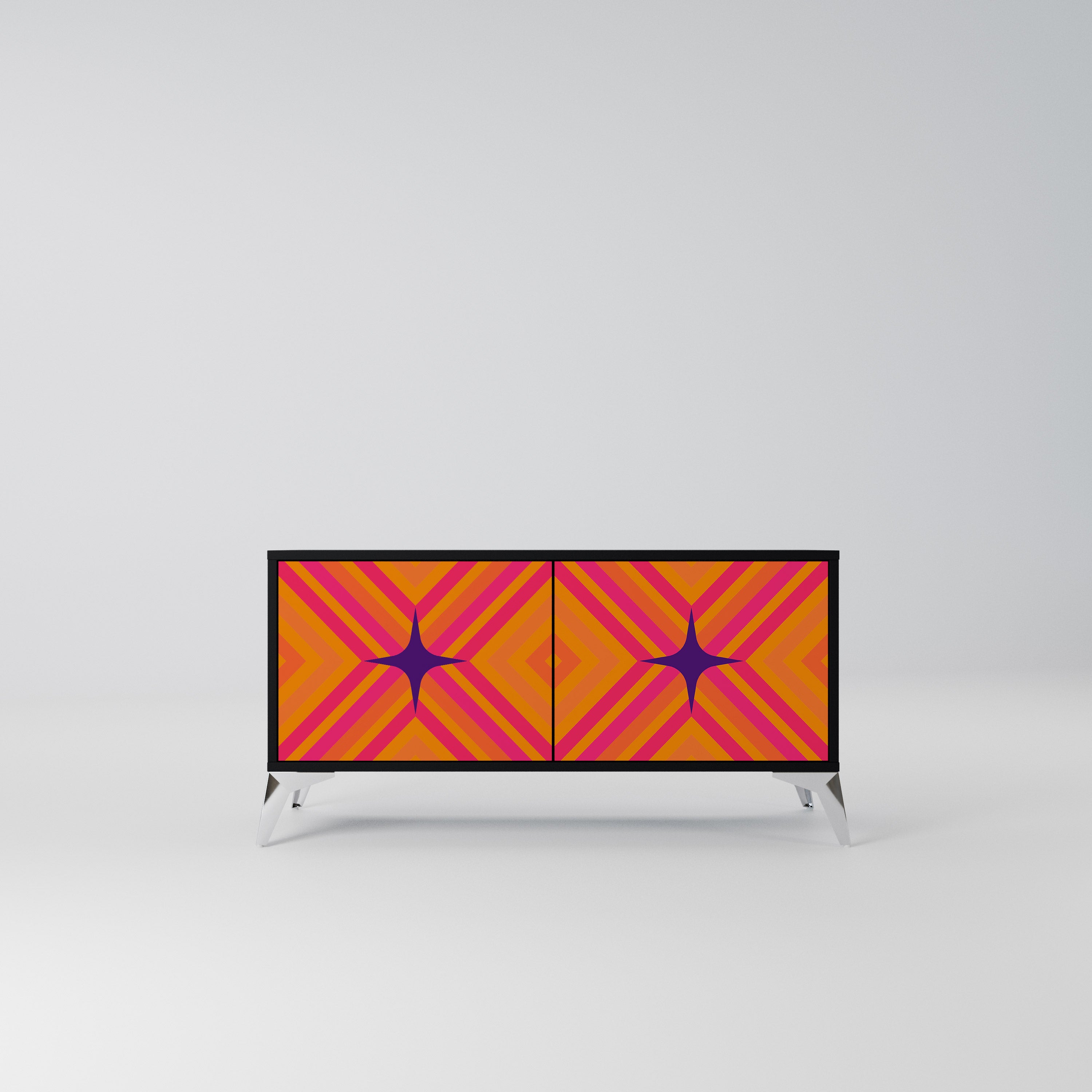 GEOMETRIC BRILLIANCE Kompaktowa szafka RTV 2-drzwiowa