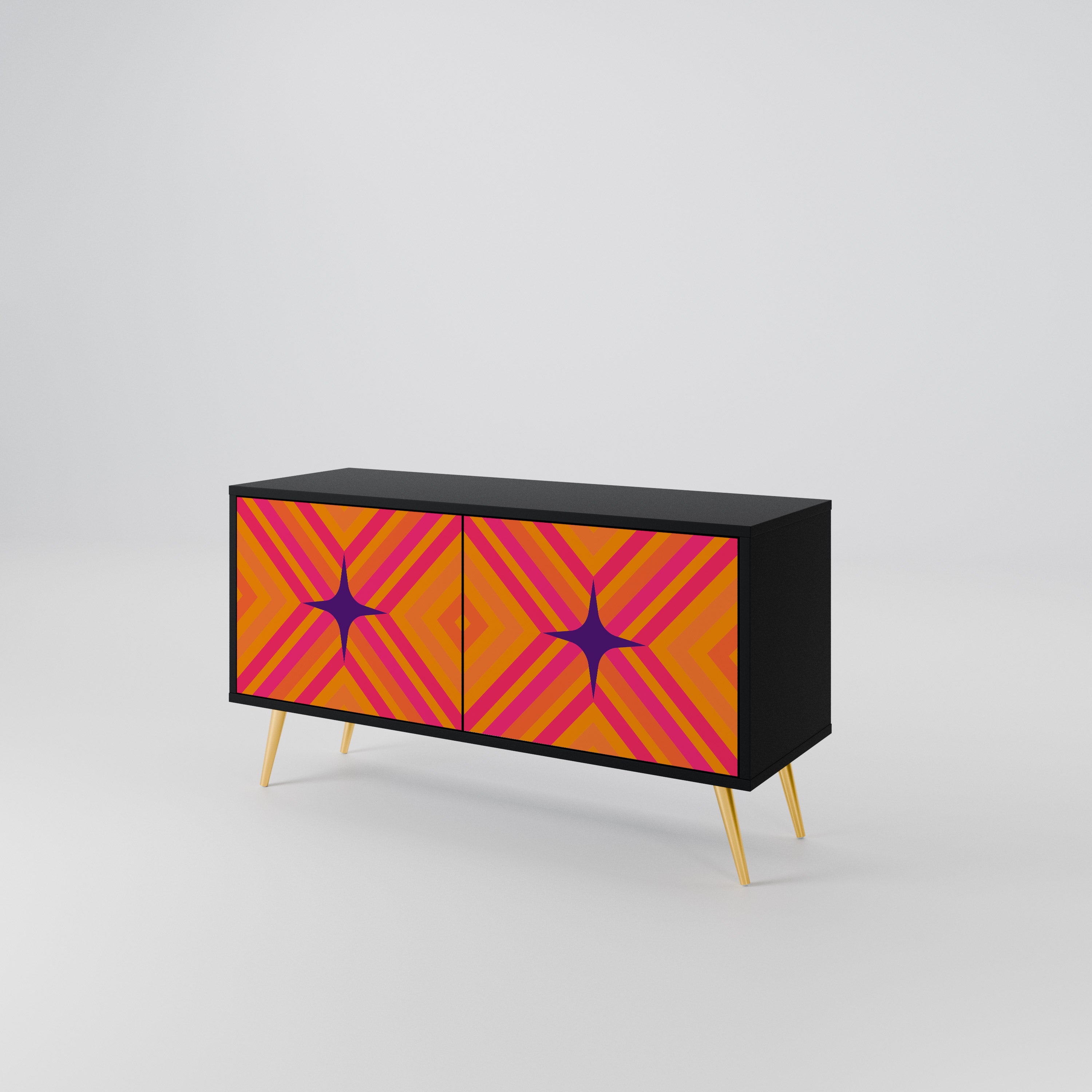 GEOMETRIC BRILLIANCE Kompaktowa szafka RTV 2-drzwiowa