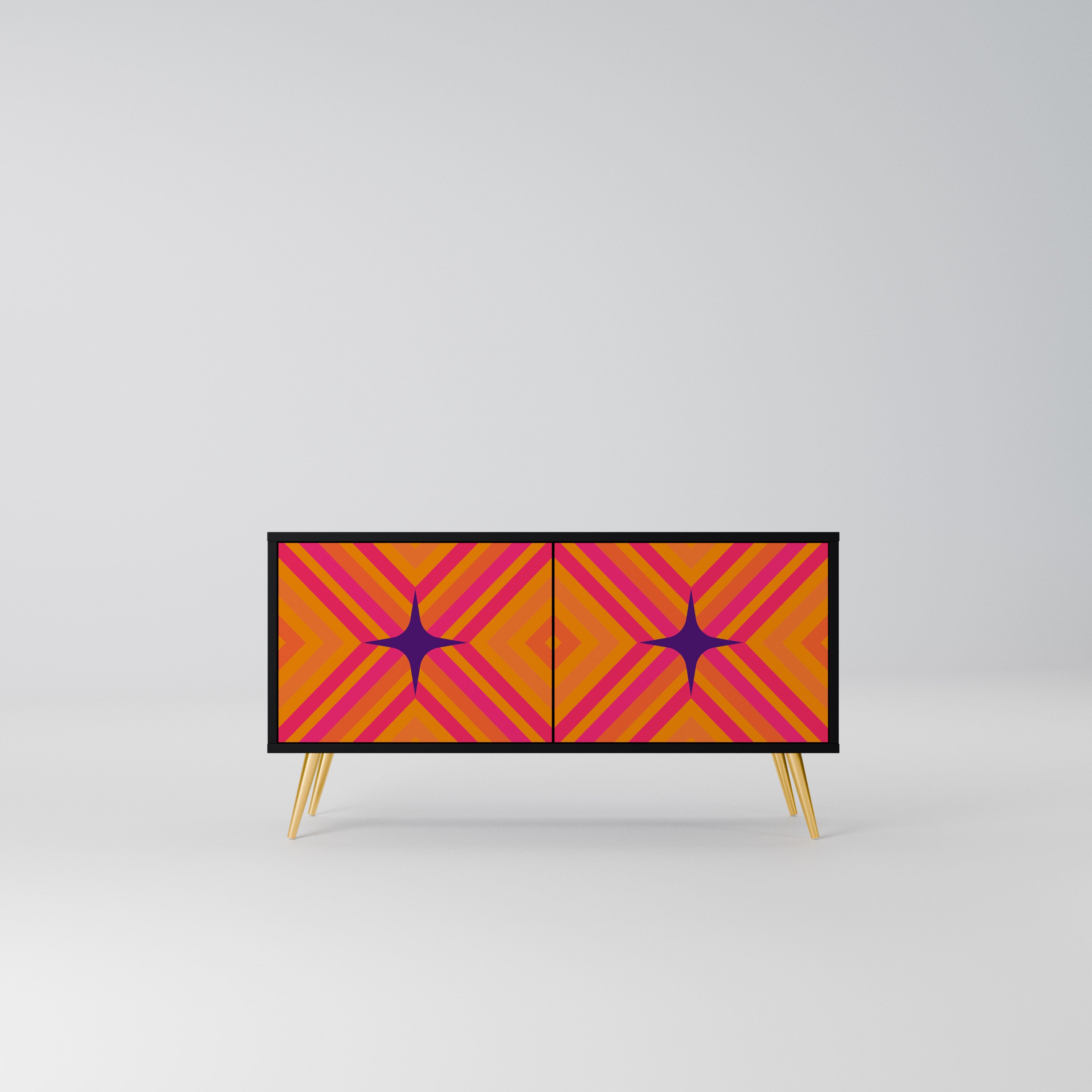 GEOMETRIC BRILLIANCE Kompaktowa szafka RTV 2-drzwiowa