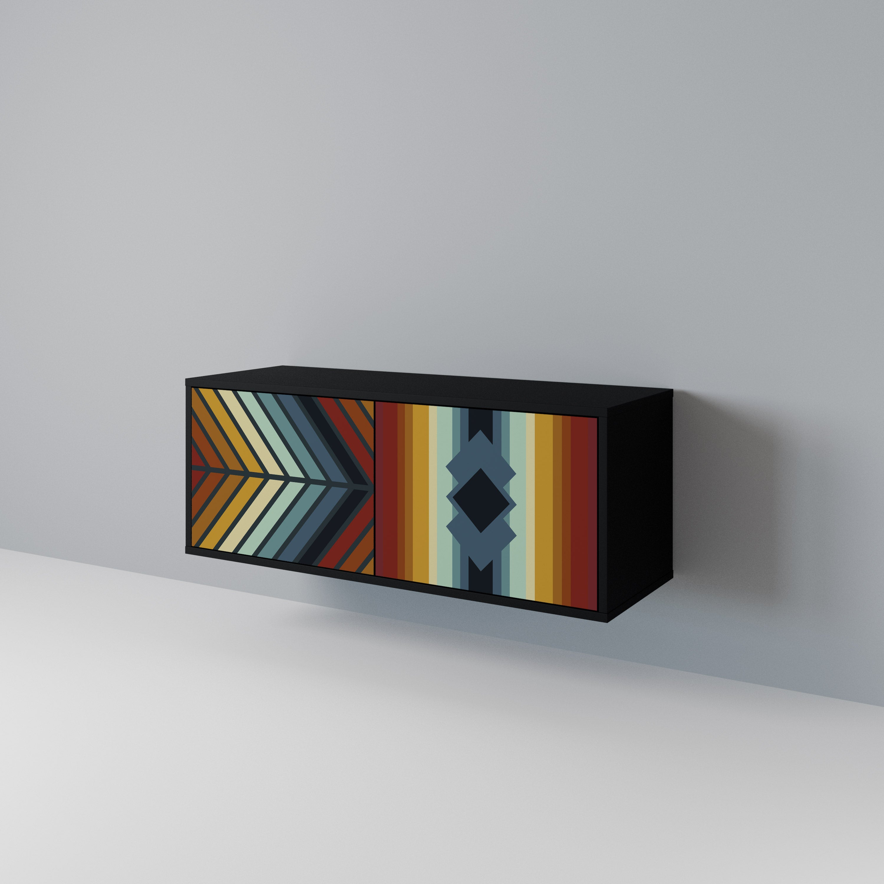 INDIGENOUS ZIGZAG Kompaktowa szafka RTV 2-drzwiowa