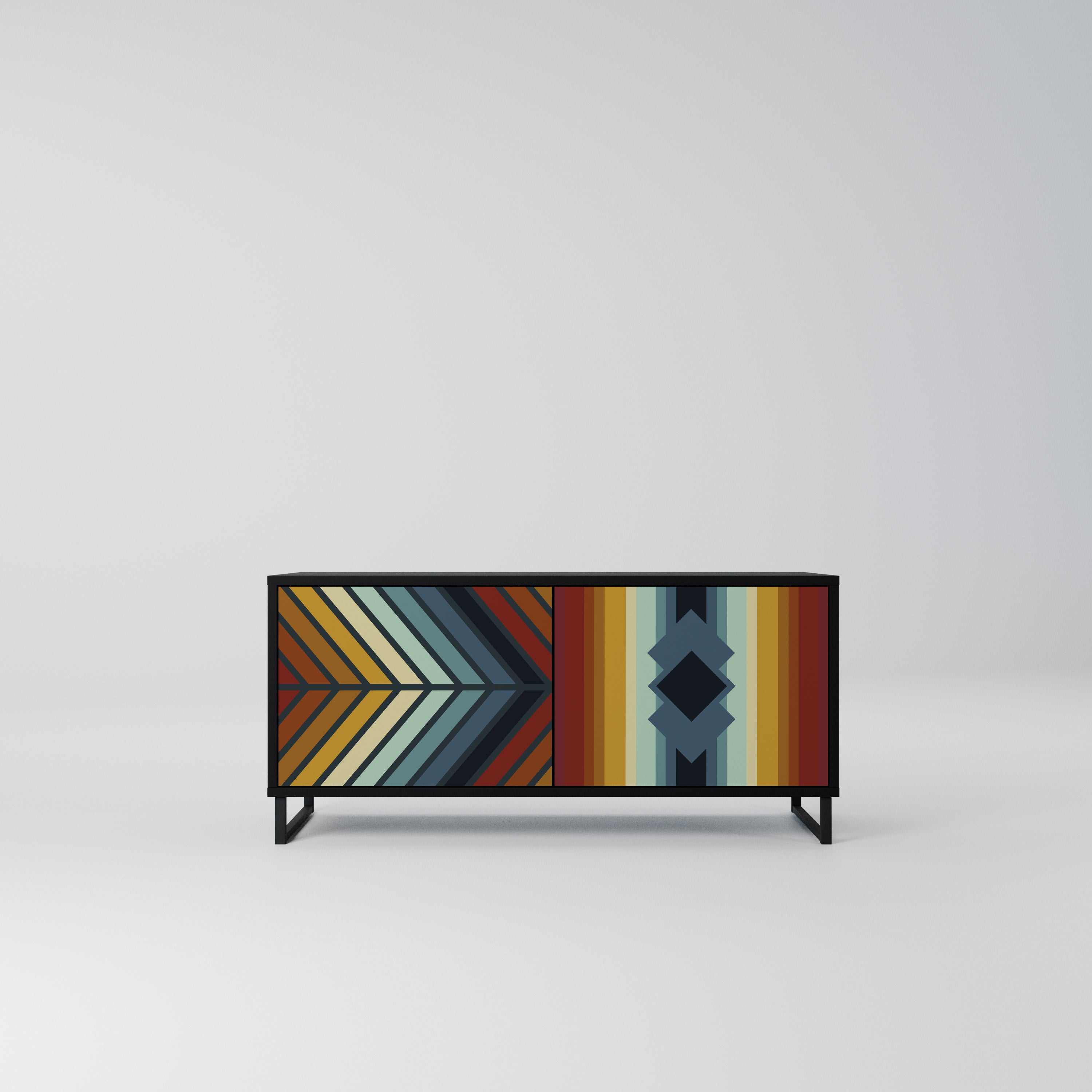 INDIGENOUS ZIGZAG Kompaktowa szafka RTV 2-drzwiowa