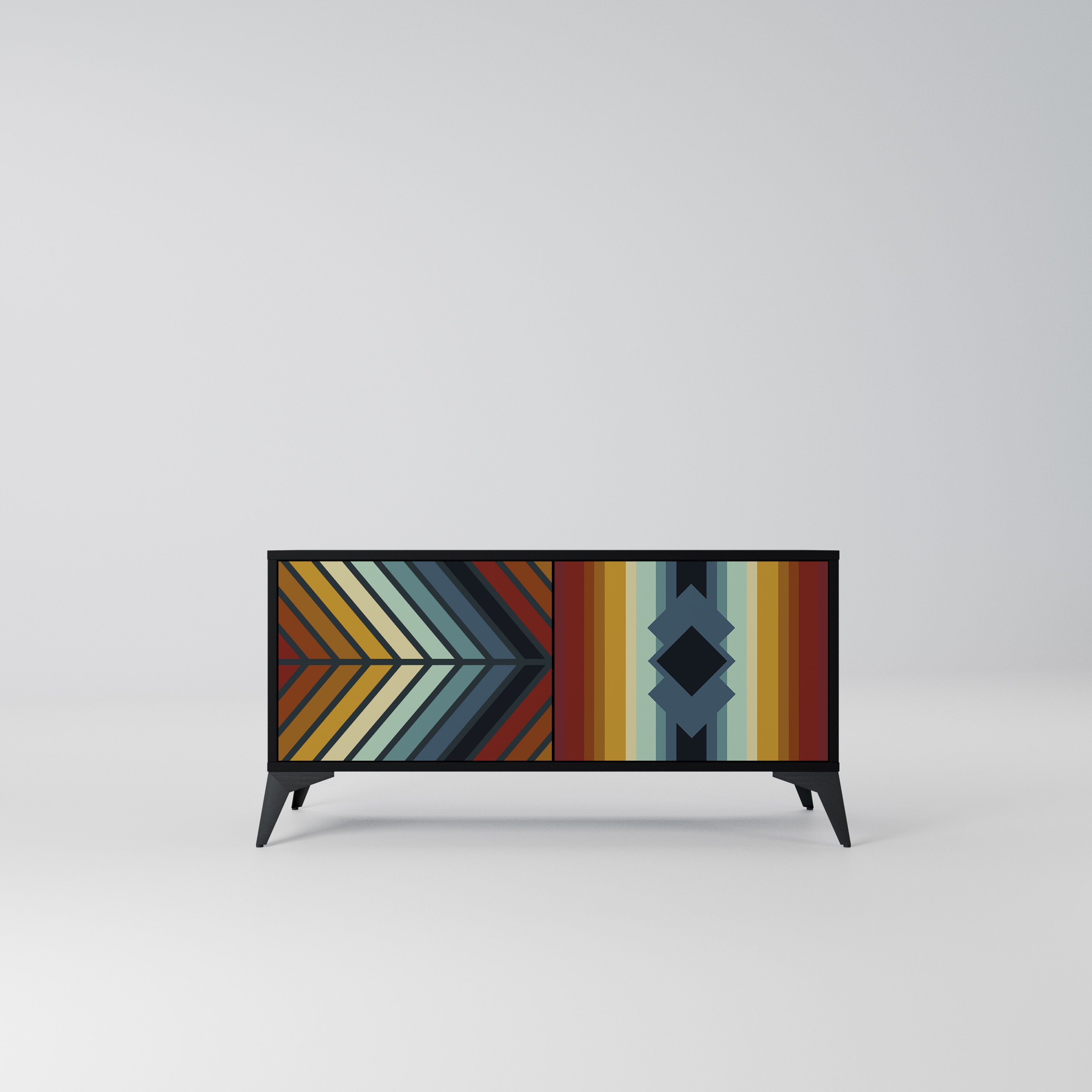 INDIGENOUS ZIGZAG Kompaktowa szafka RTV 2-drzwiowa