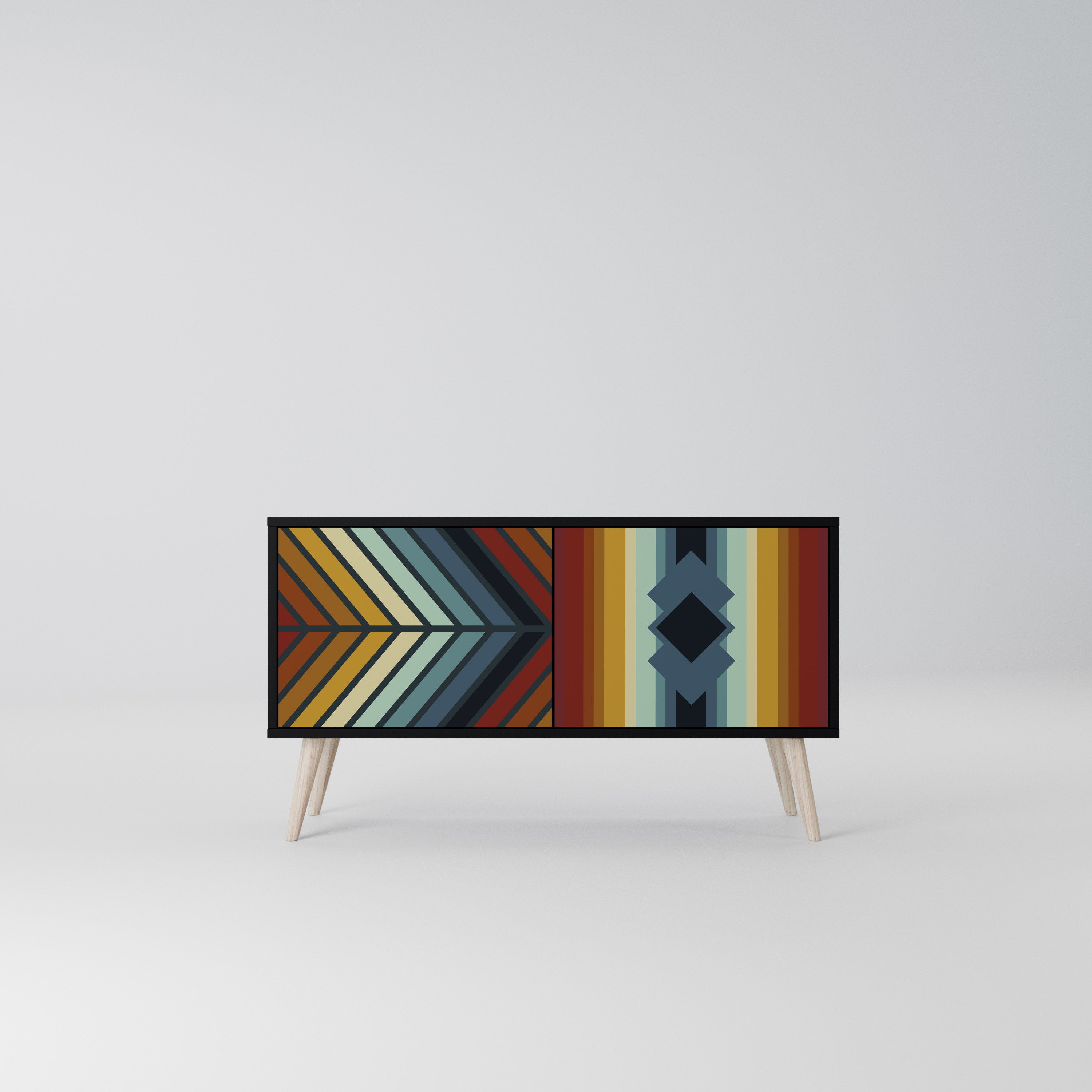 INDIGENOUS ZIGZAG Kompaktowa szafka RTV 2-drzwiowa