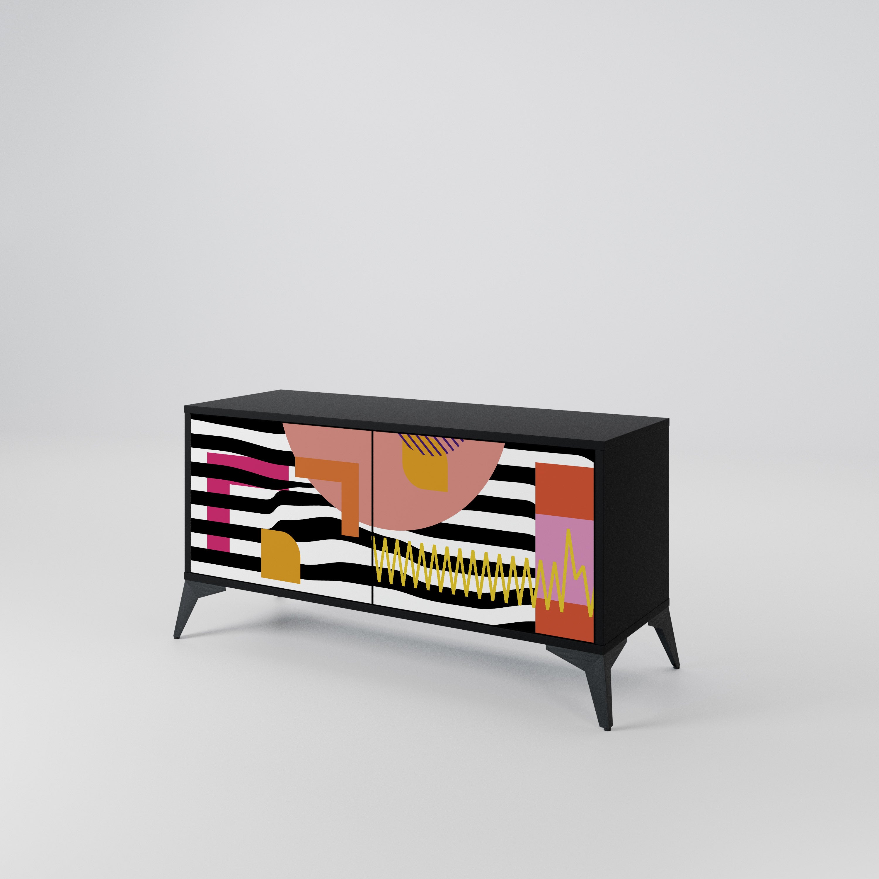 CHROMATIC ABSTRACT Kompaktowa szafka RTV 2-drzwiowa